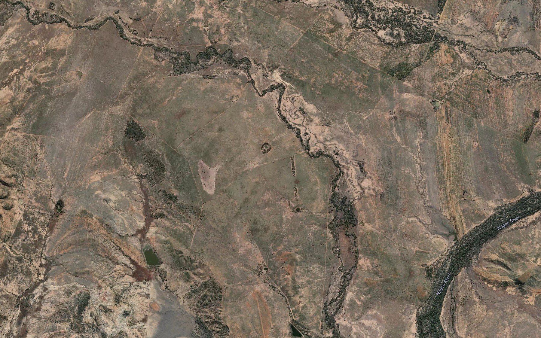 Satellite map of the Mistake Creek