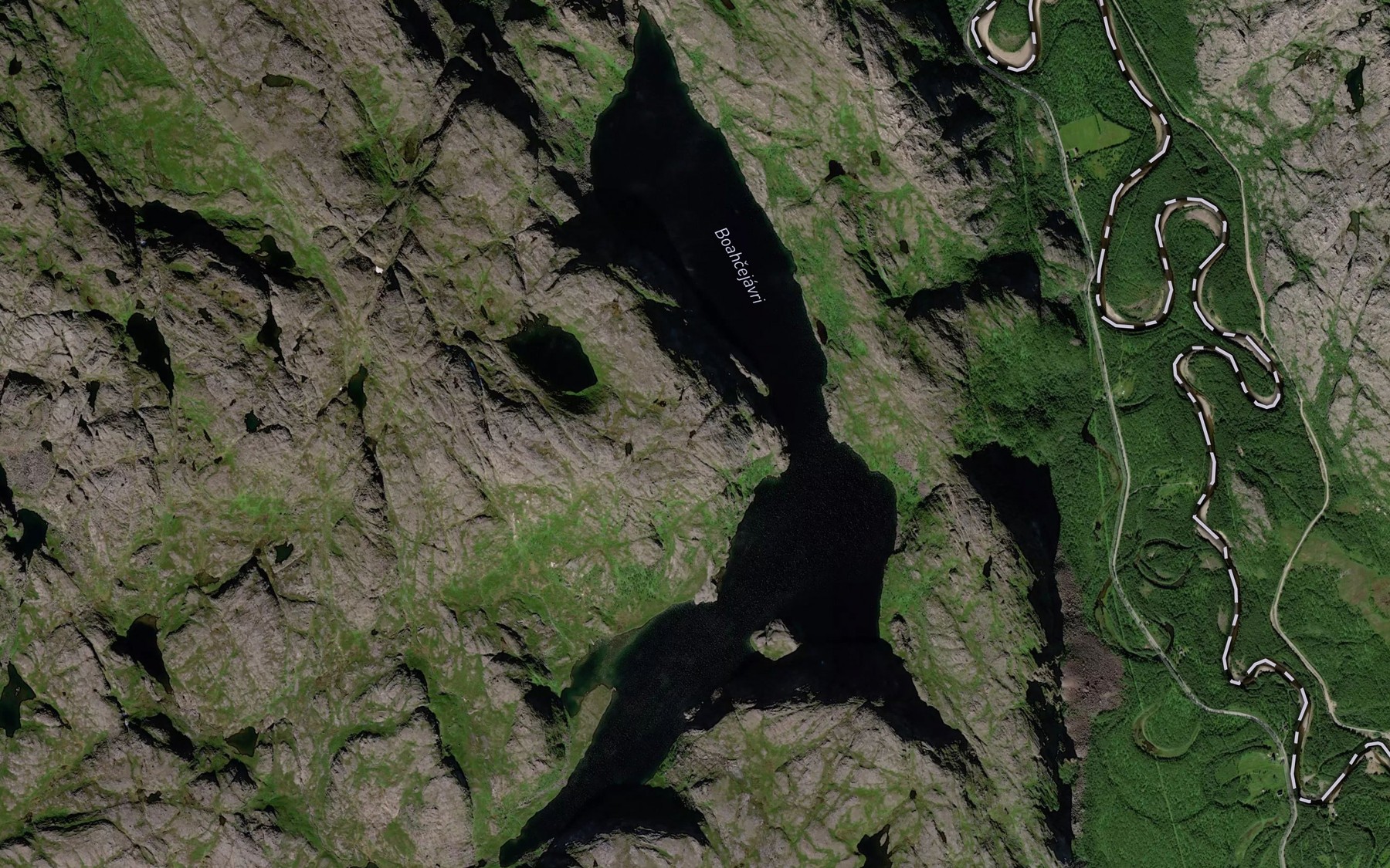 Satellite map of the Boaccejavri