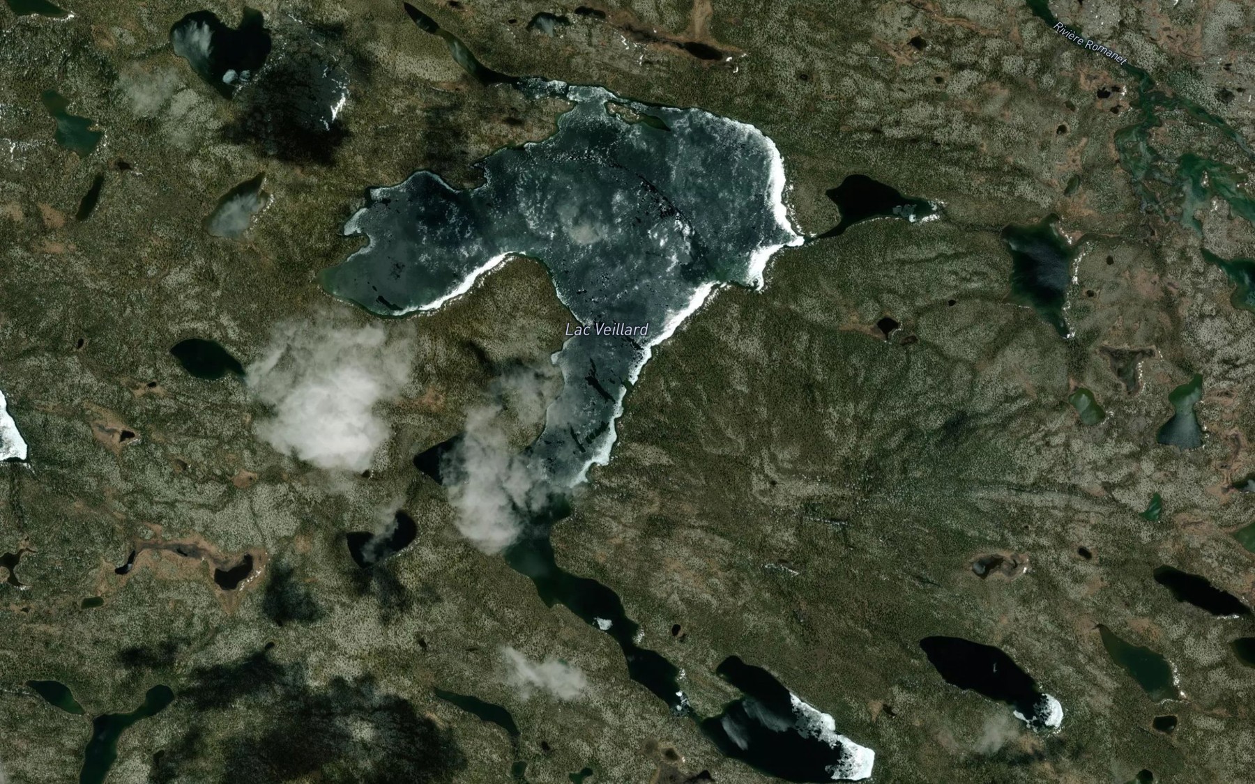 Satellite map of the Lac Veillard