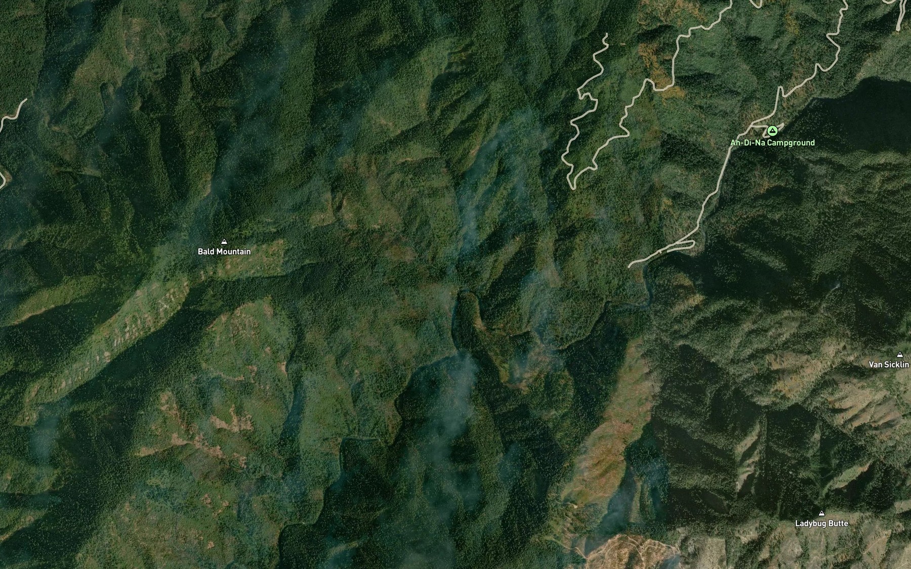 Satellite map of the Bald Mountain Creek