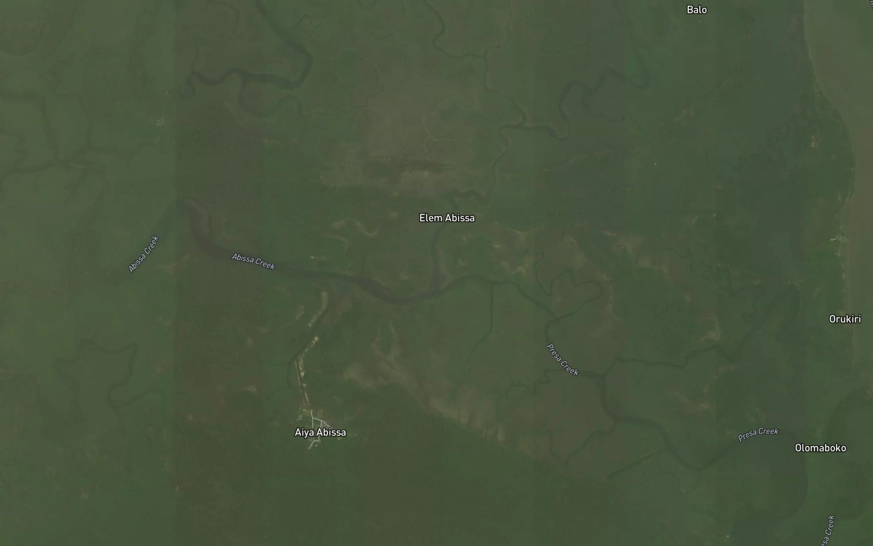 Satellite map of the Abissa Creek