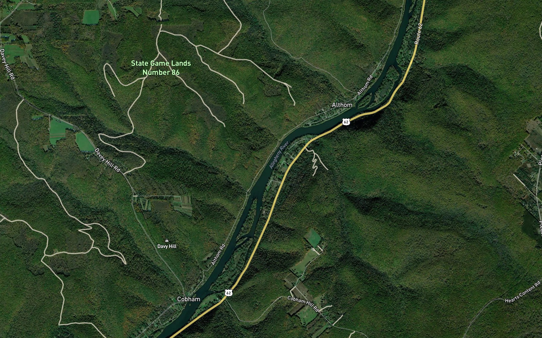 Satellite map of the Althom Eddy