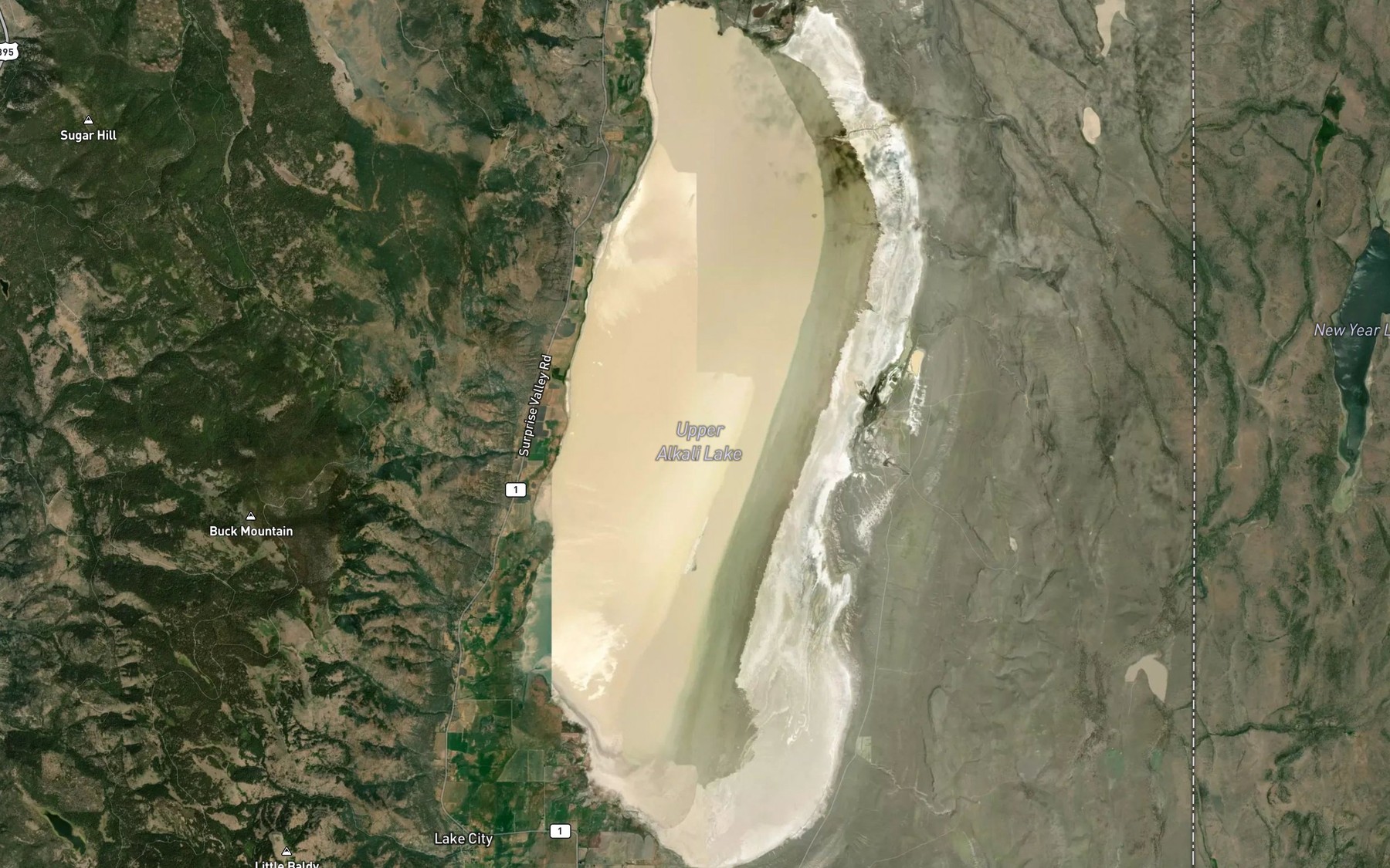Satellite map of the Upper Lake