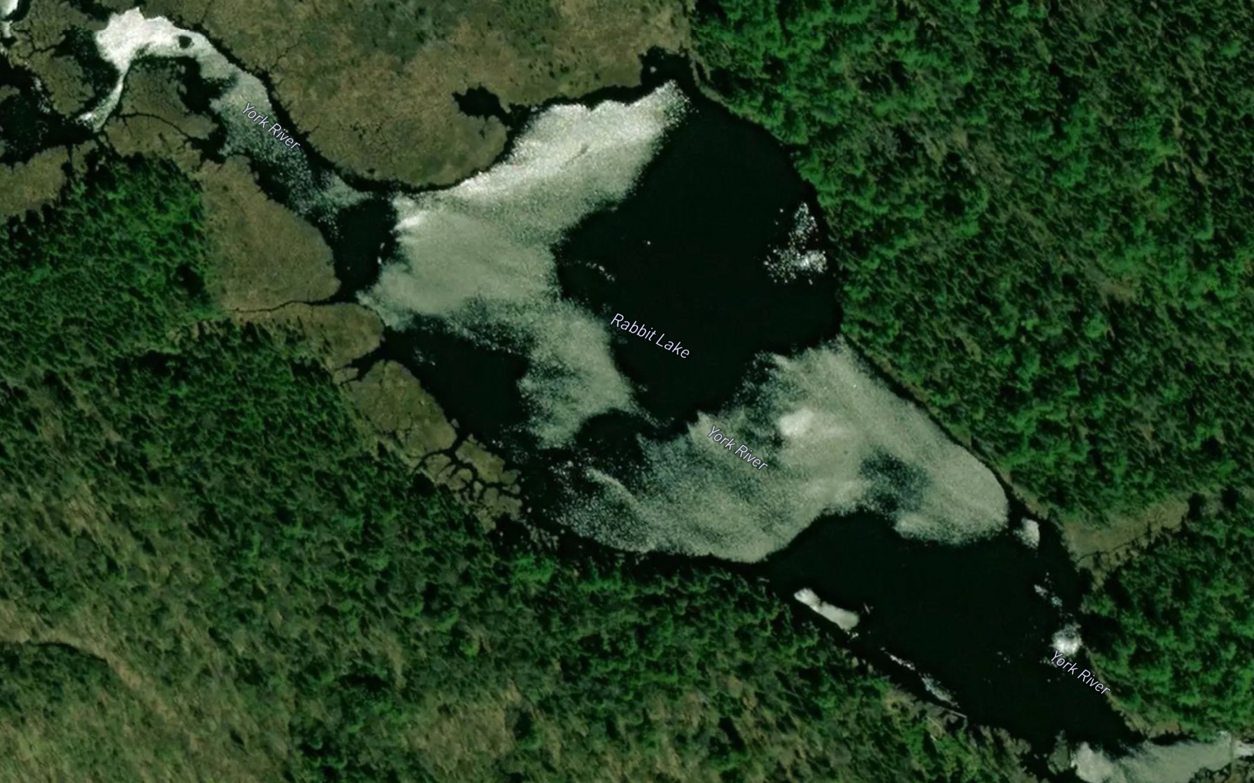 Satellite map of the Rabbit Lake