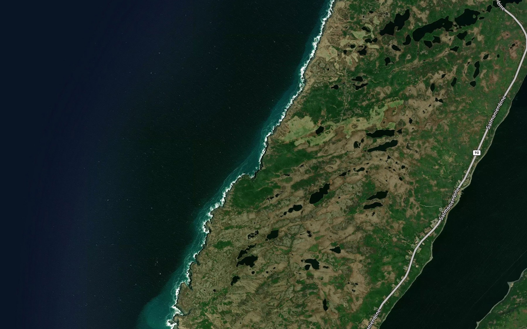 Satellite map of the Grates Cove