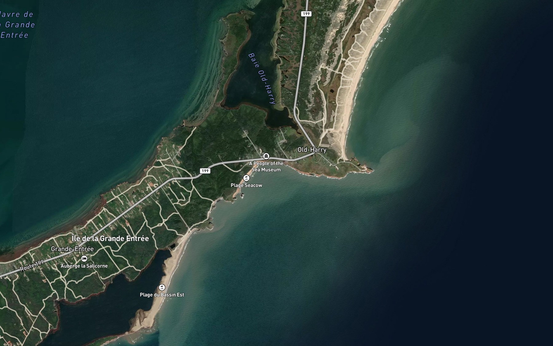Satellite map of the Baie Seacow