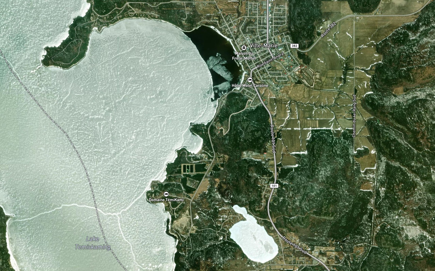 Satellite map of the Baie au Sable