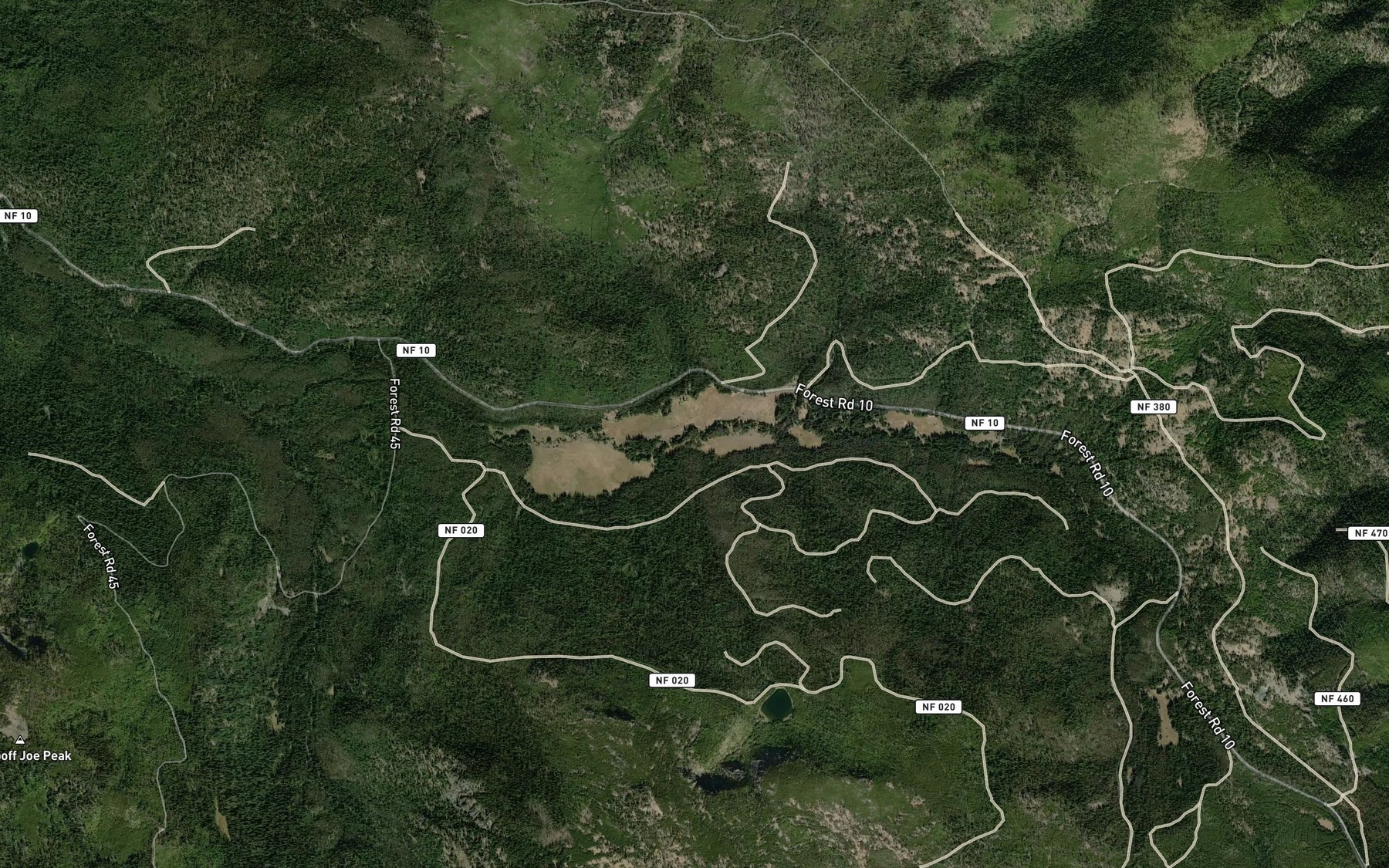 Satellite map of the Skinner Creek