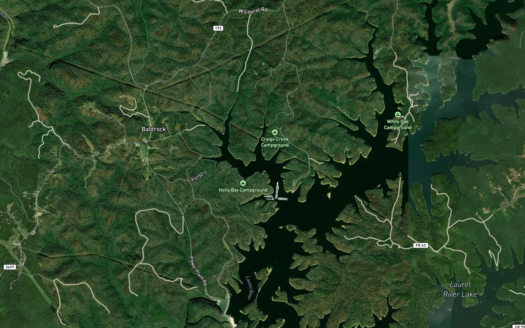 Satellite map of the Good Branch