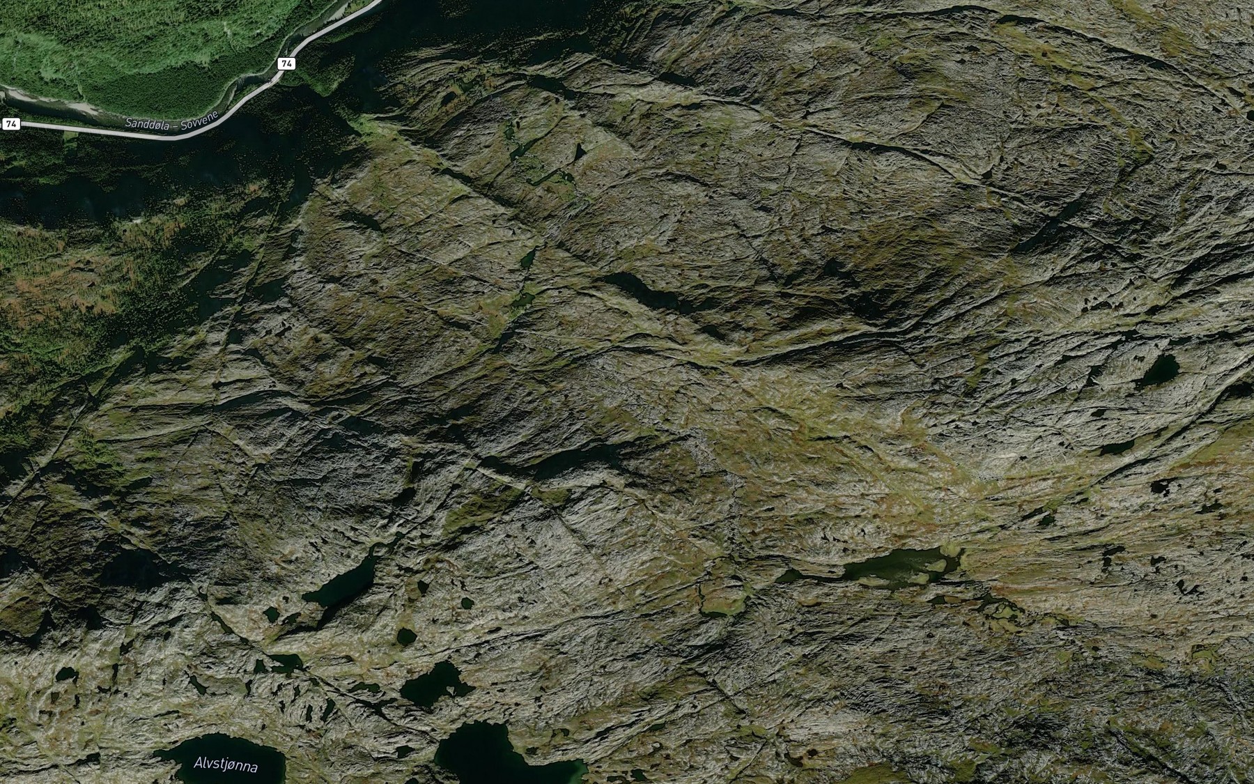 Satellite map of the Finnkruelva