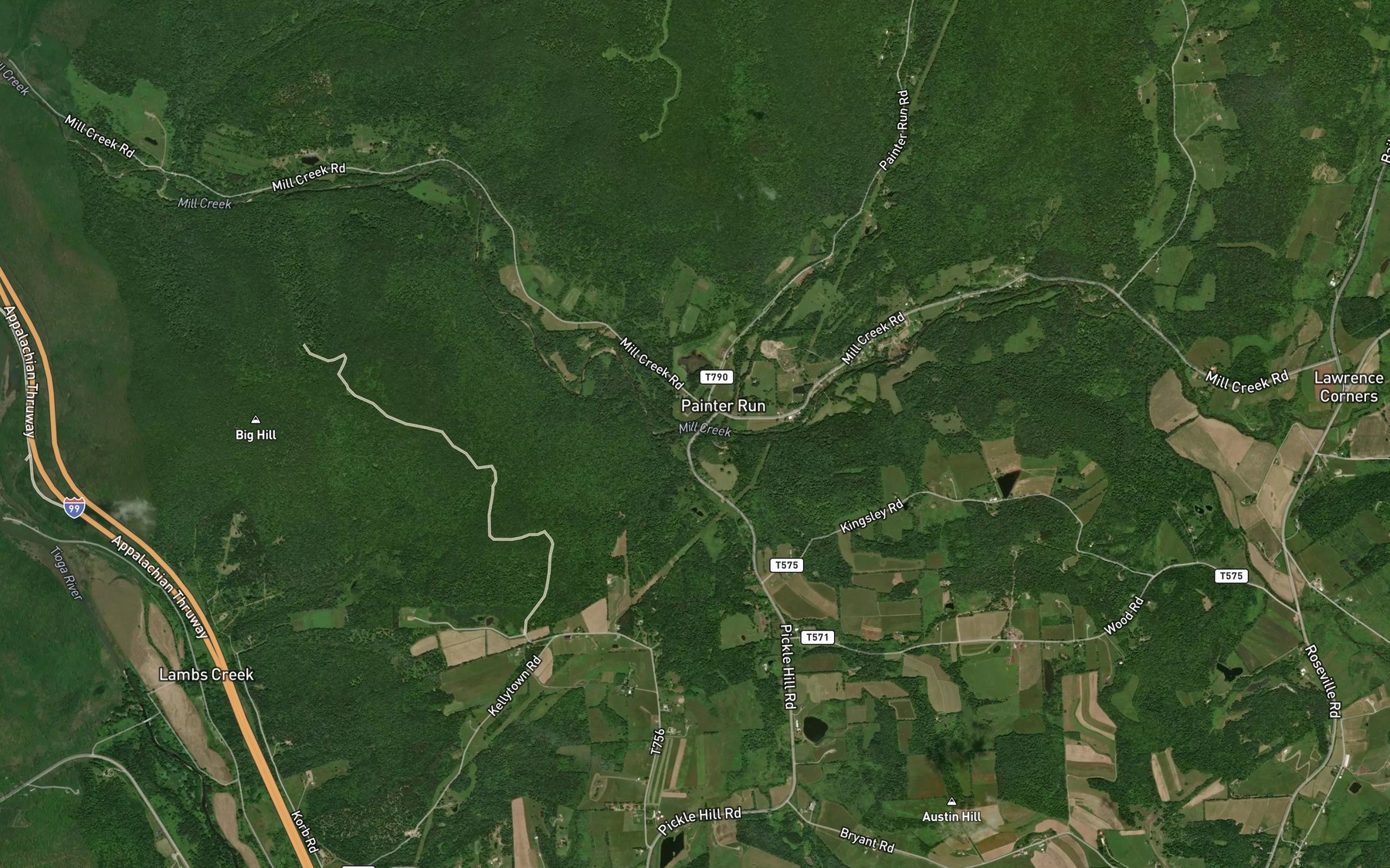 Satellite map of the Mad Run