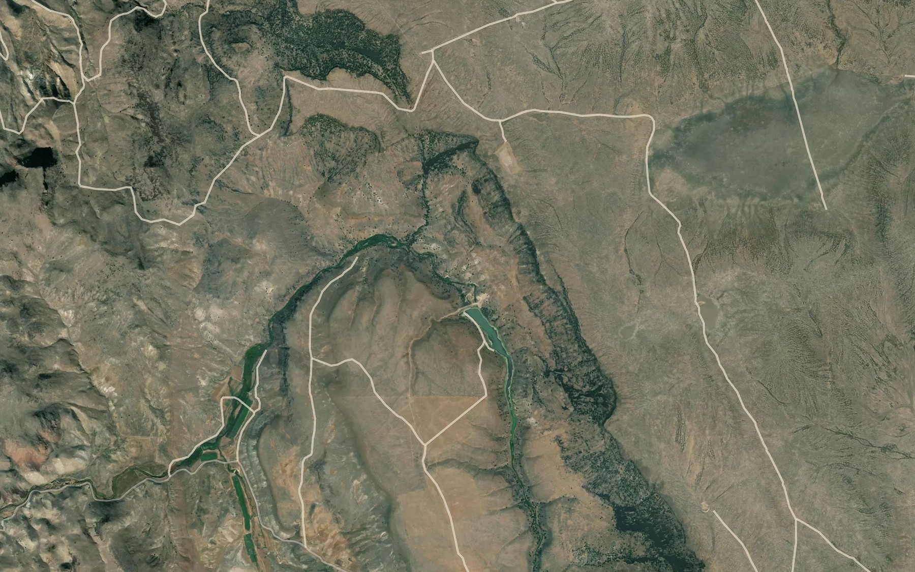 Satellite map of the Lower Chapman Reservoir