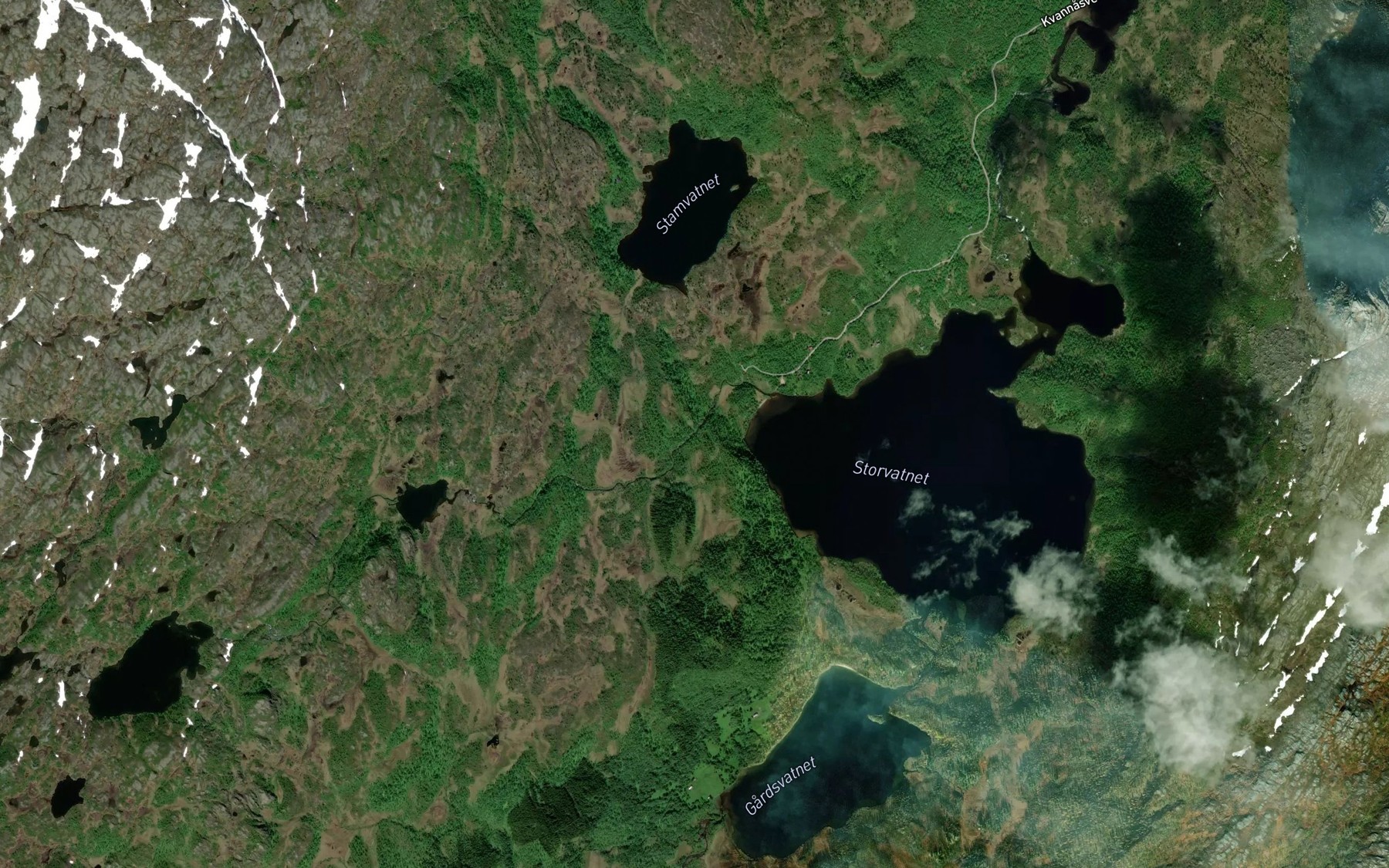 Satellite map of the Tverrelvfossen