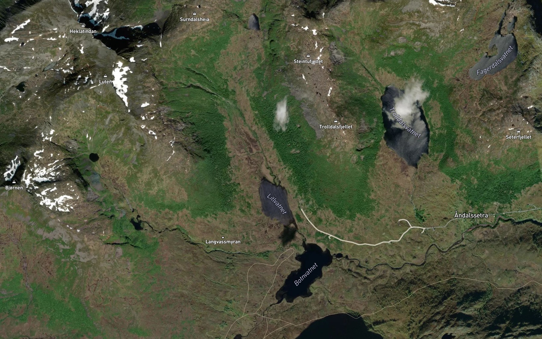 Satellite map of the Litldalselva
