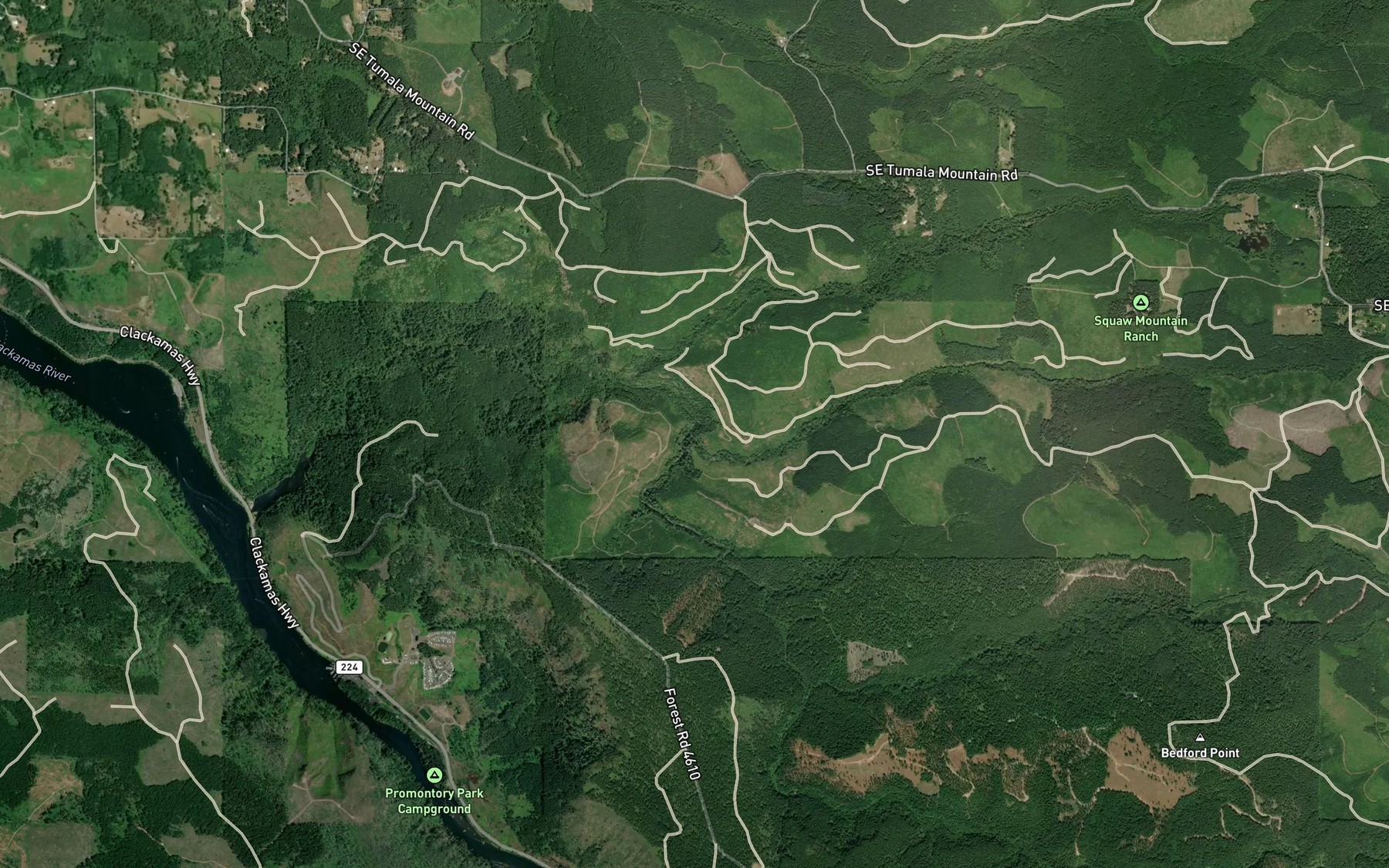 Satellite map of the Bee Creek