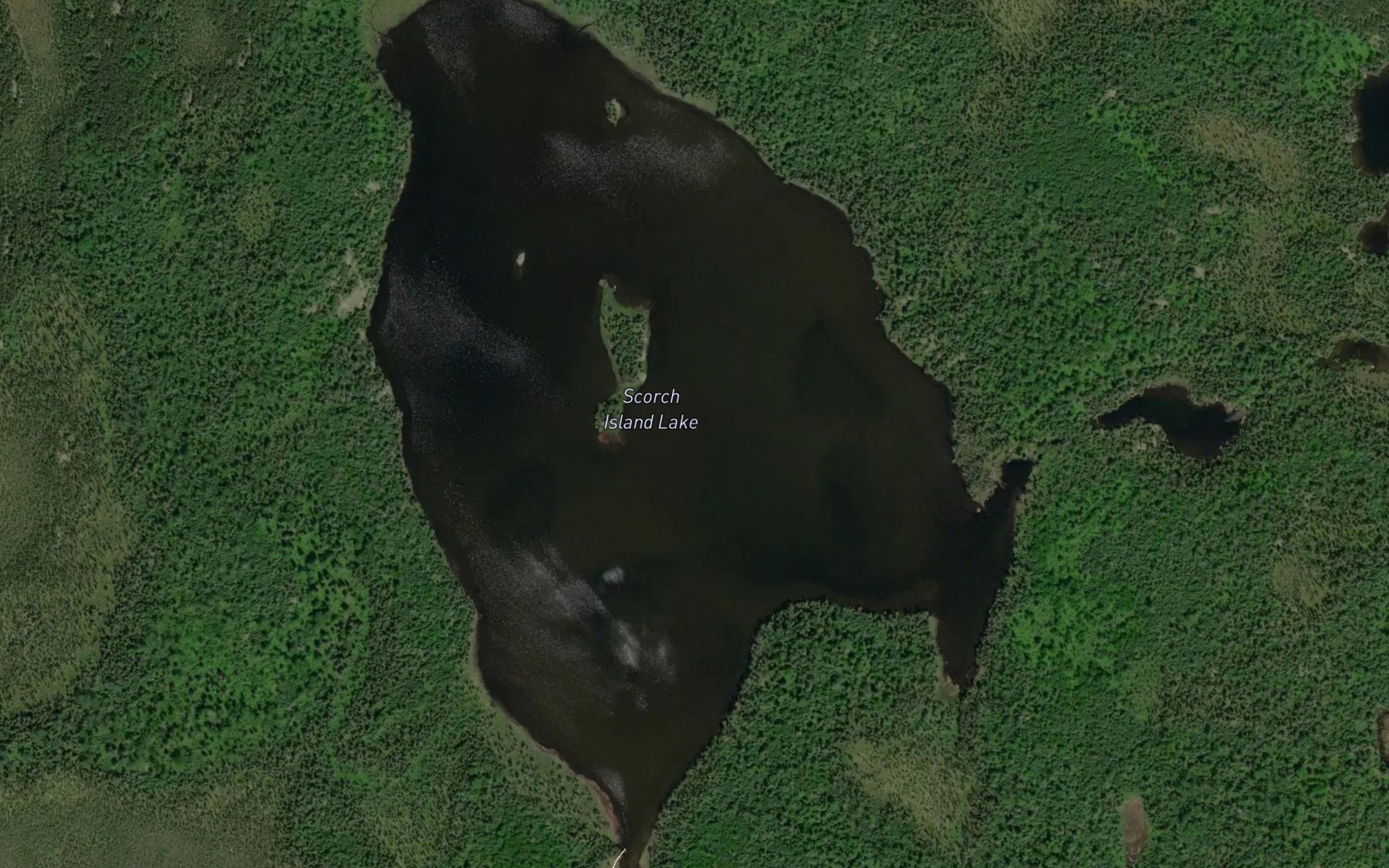 Satellite map of the Scorch Island Lake
