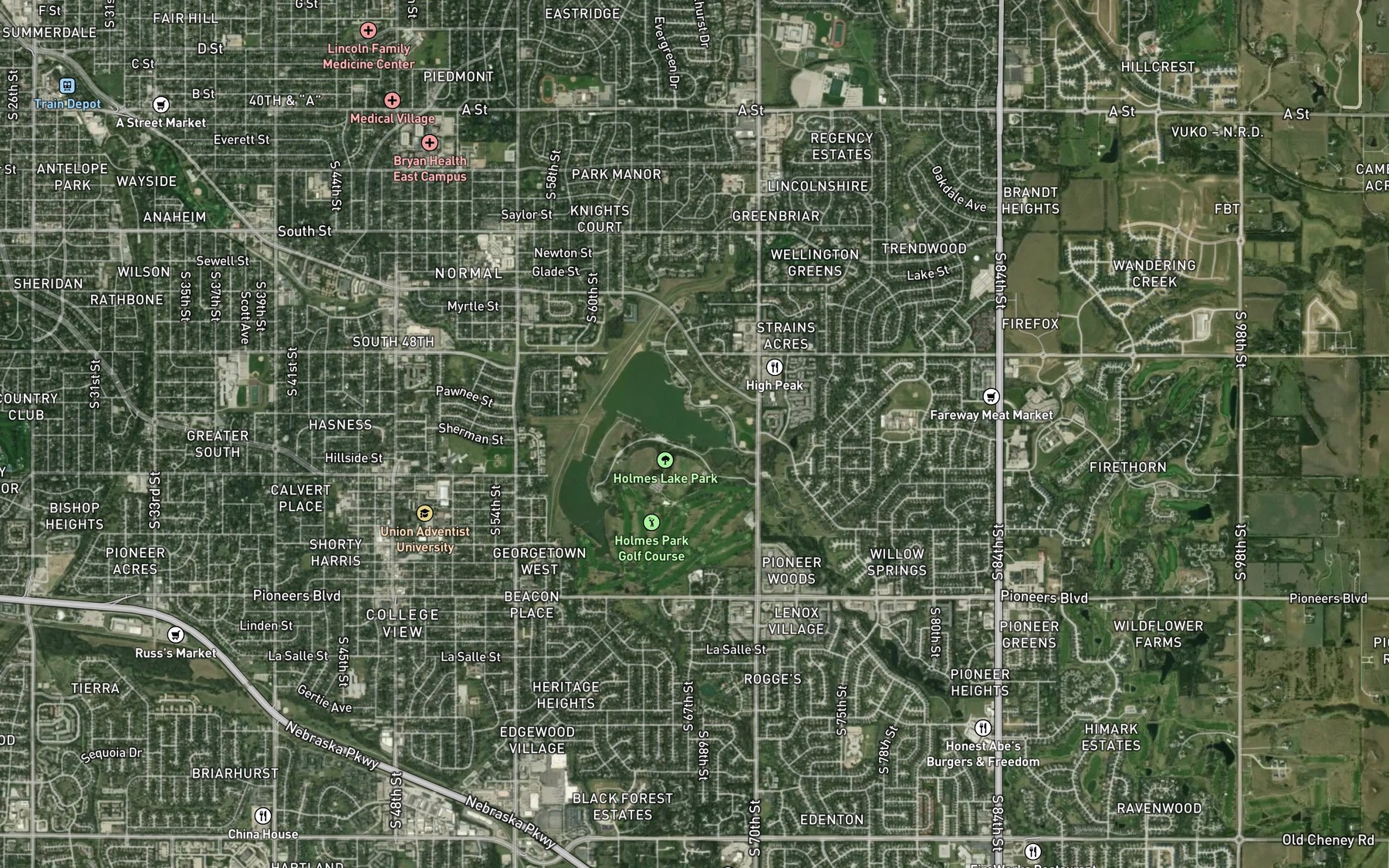 Satellite map of the Spot 4