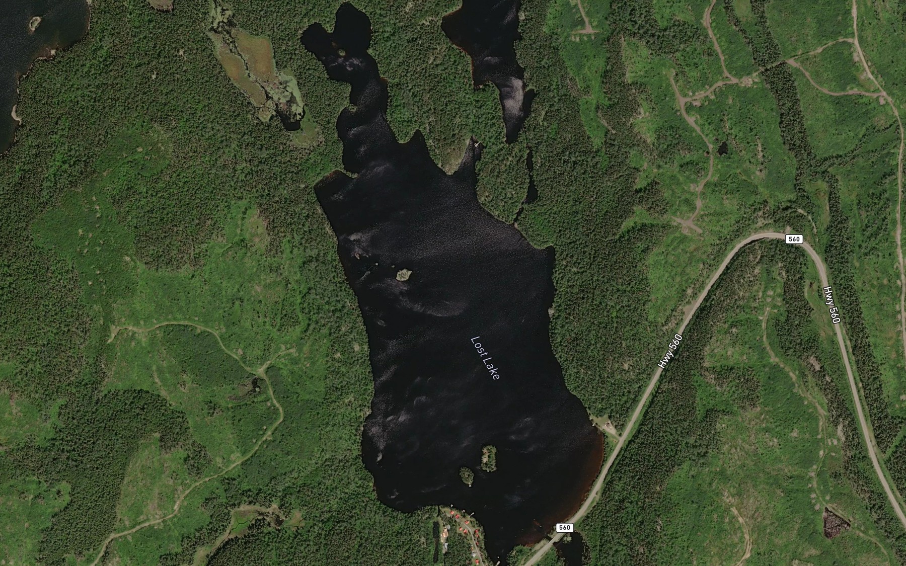 Satellite map of the Lost Lake