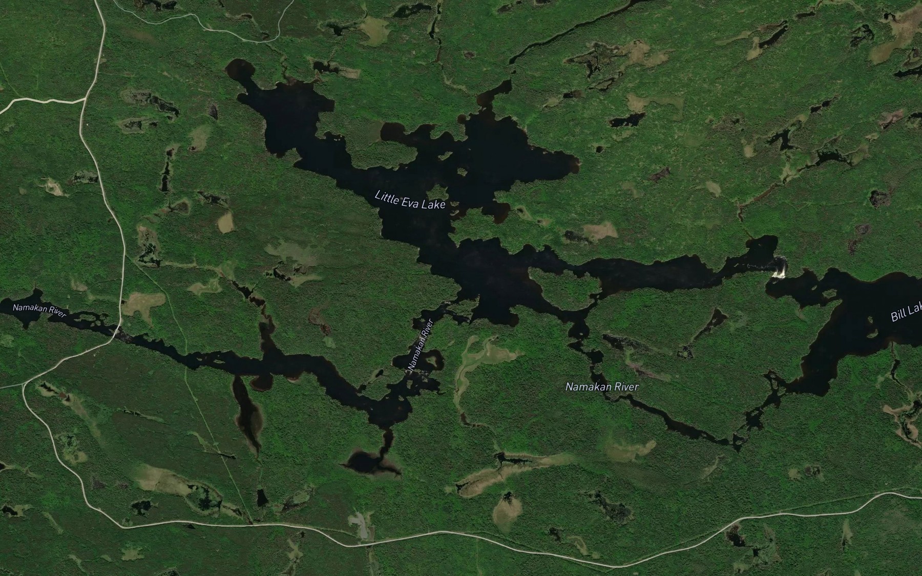 Satellite map of the Hay Rapids