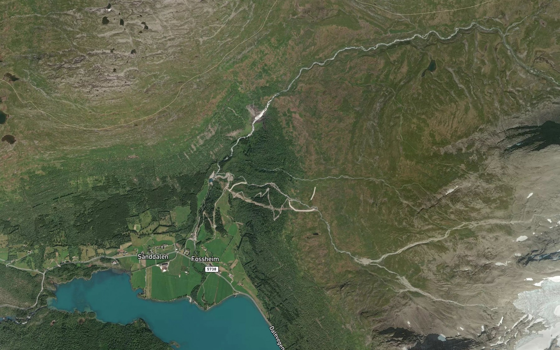Satellite map of the Vesleelva