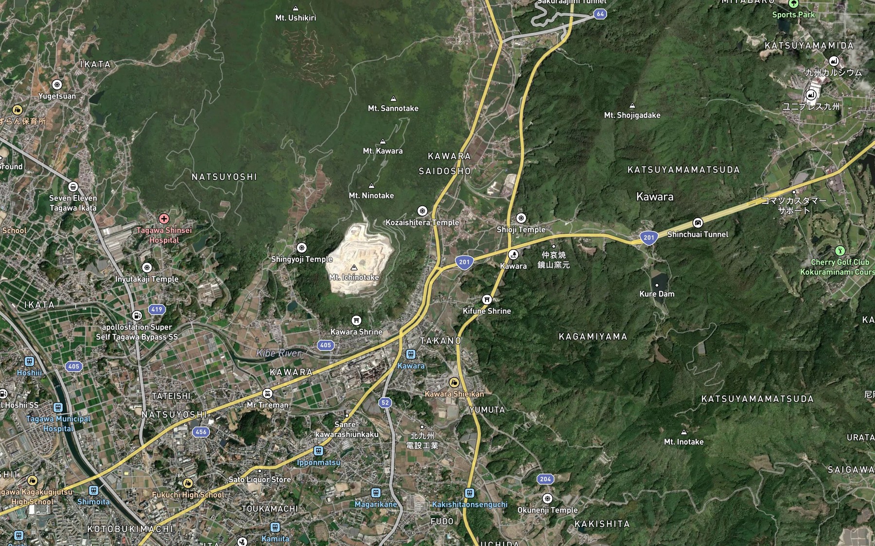 Satellite map of the Kure Gawa