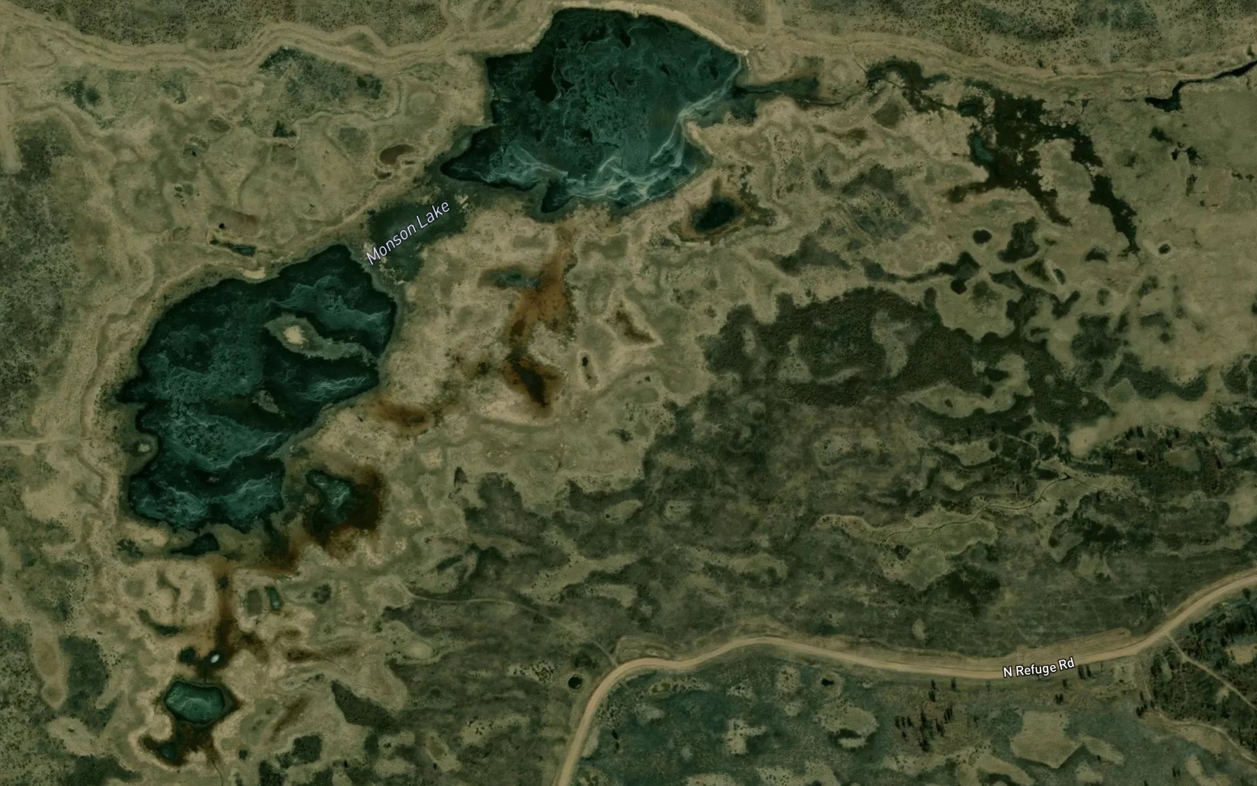 Satellite map of the Monson Lake