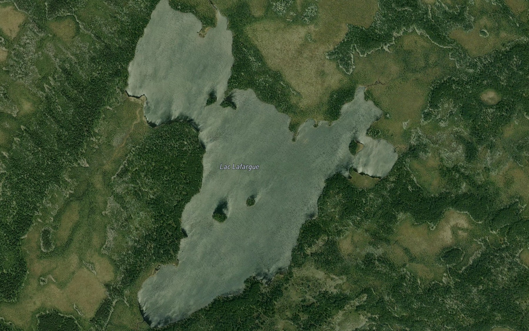 Satellite map of the Lac Lafargue