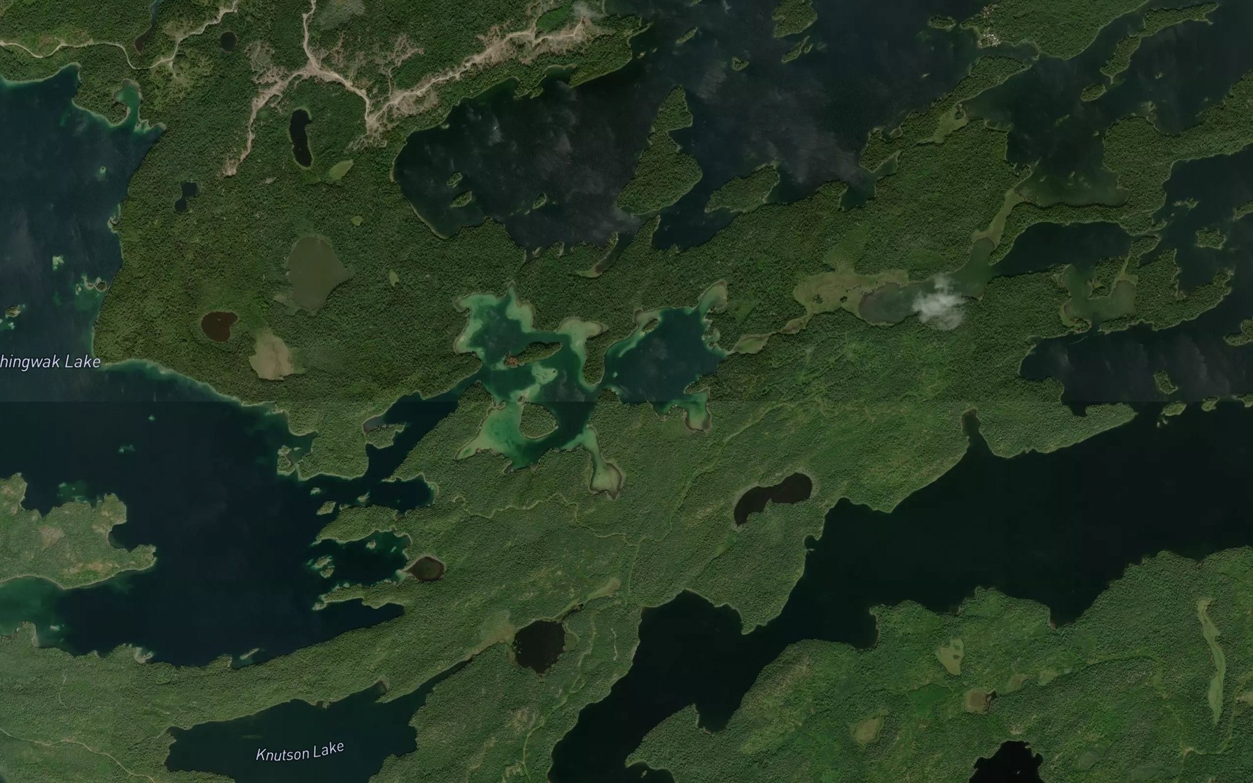 Satellite map of the Baby Shingwak Lake