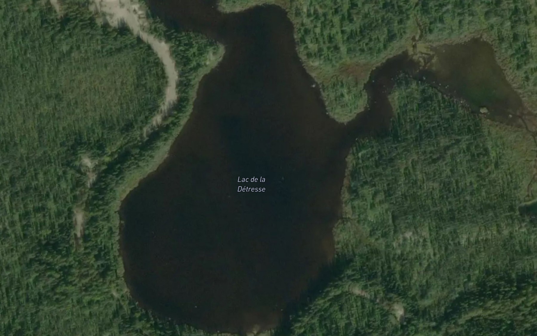 Satellite map of the Lac de la Detresse