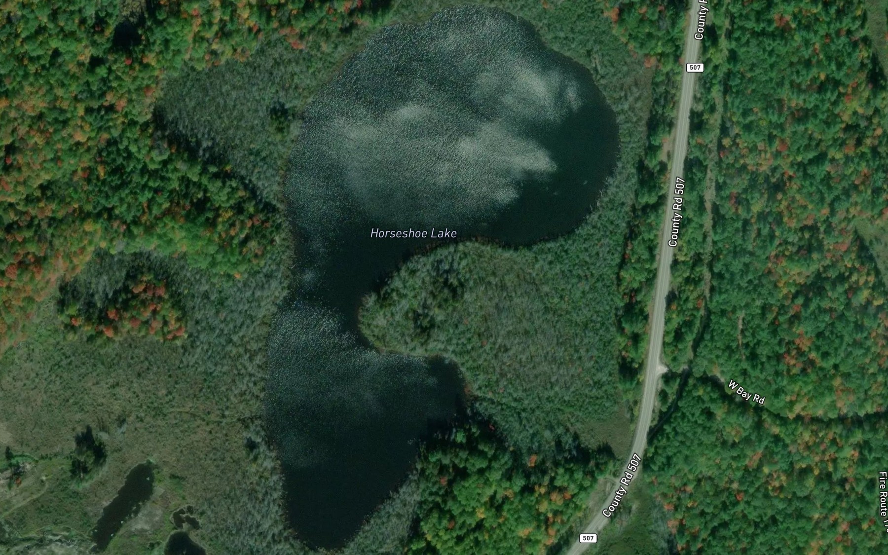 Satellite map of the Horseshoe Lake