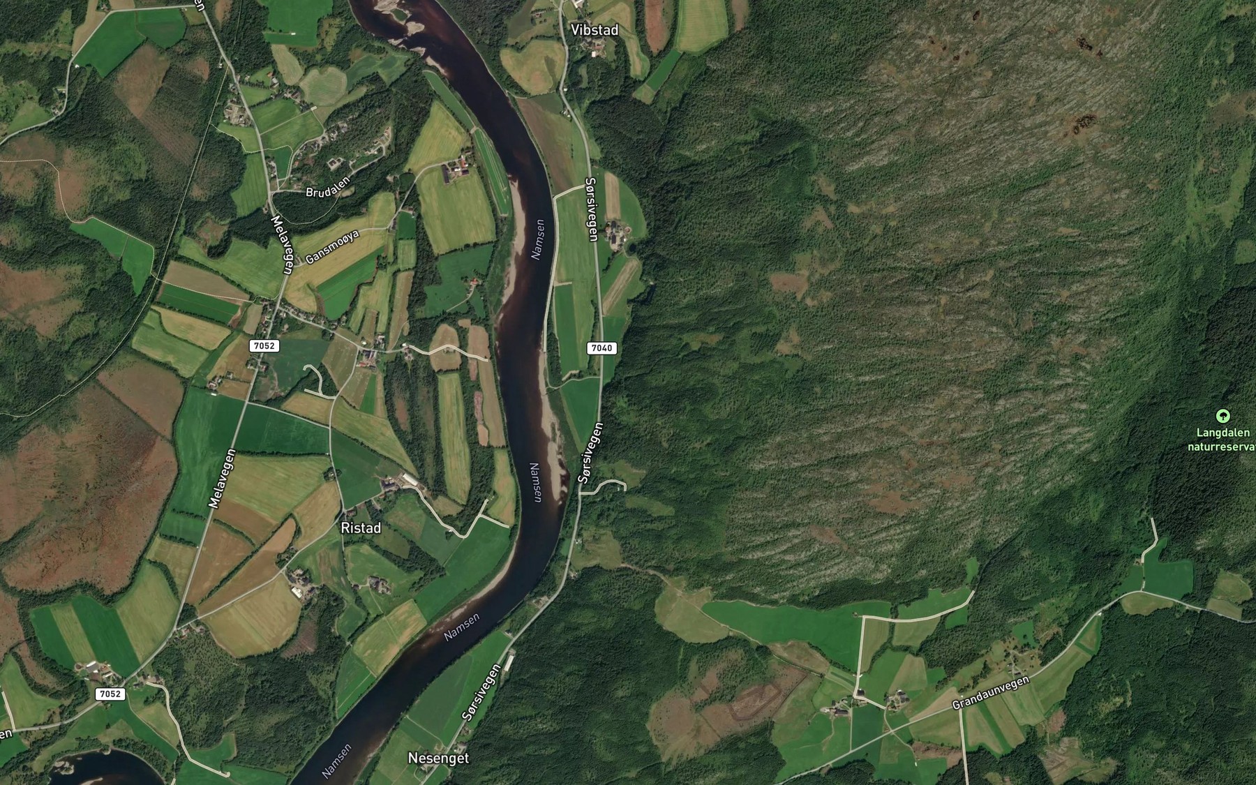 Satellite map of the Skillebekken