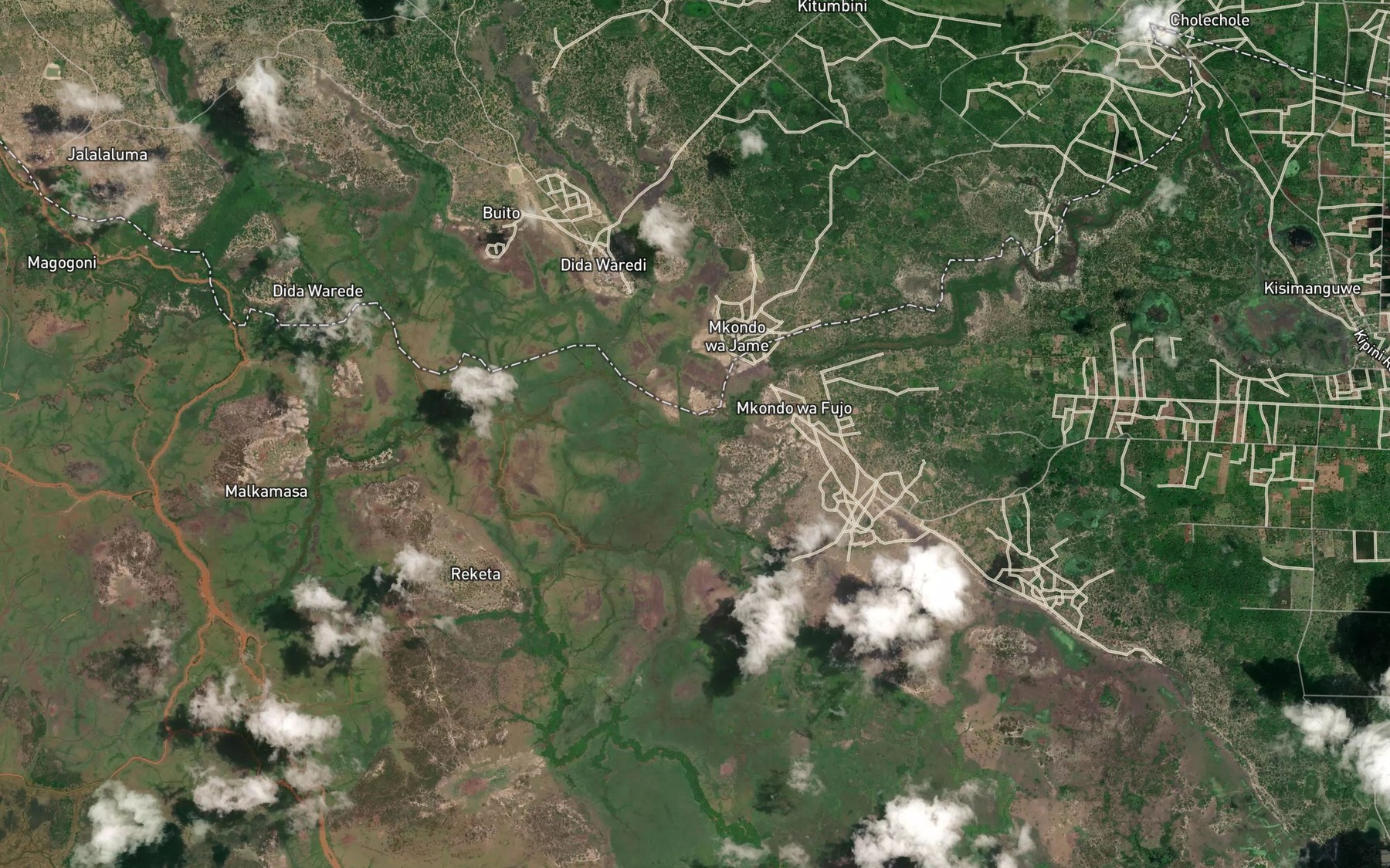 Satellite map of the Mkondo wa Fujo