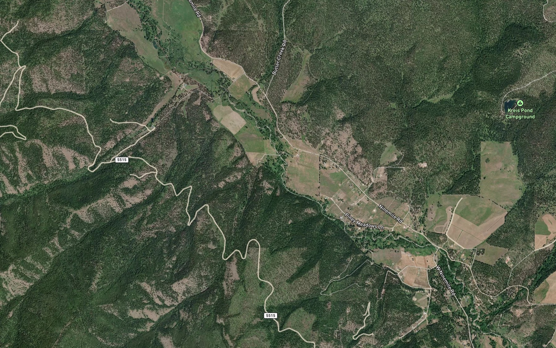 Satellite map of the Stark Creek