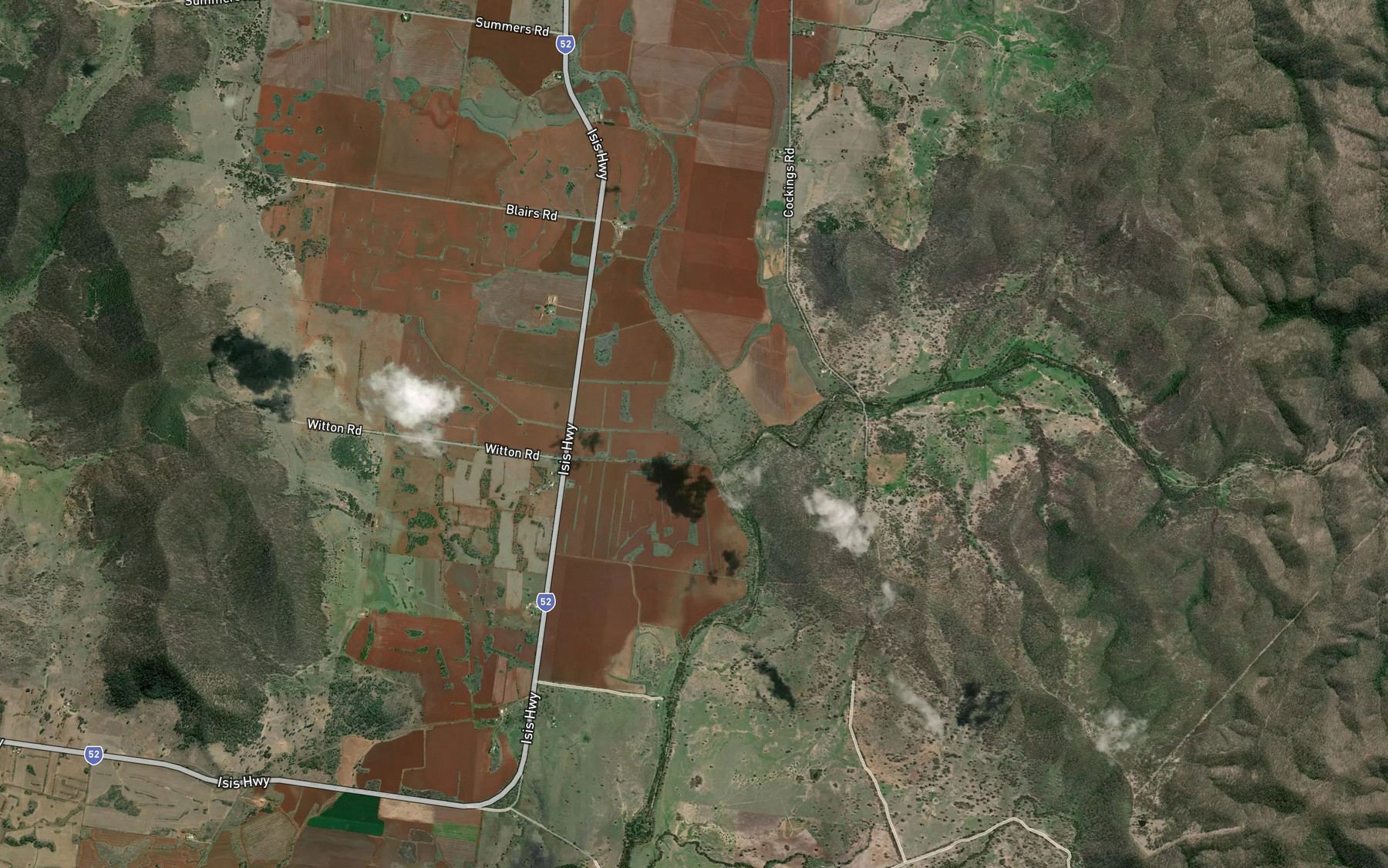 Satellite map of the Dog Creek