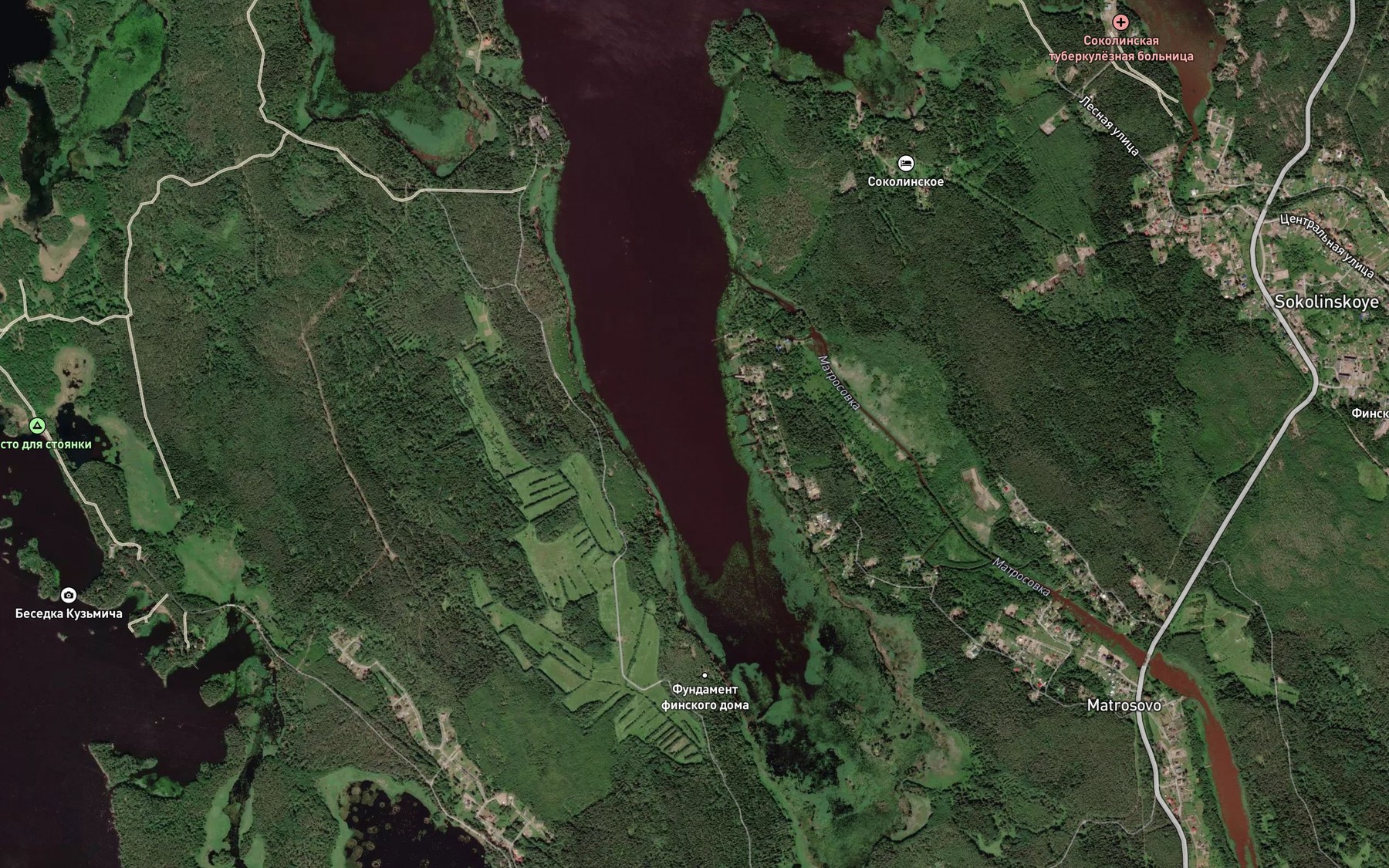 Satellite map of the Bukhta Tikhaya