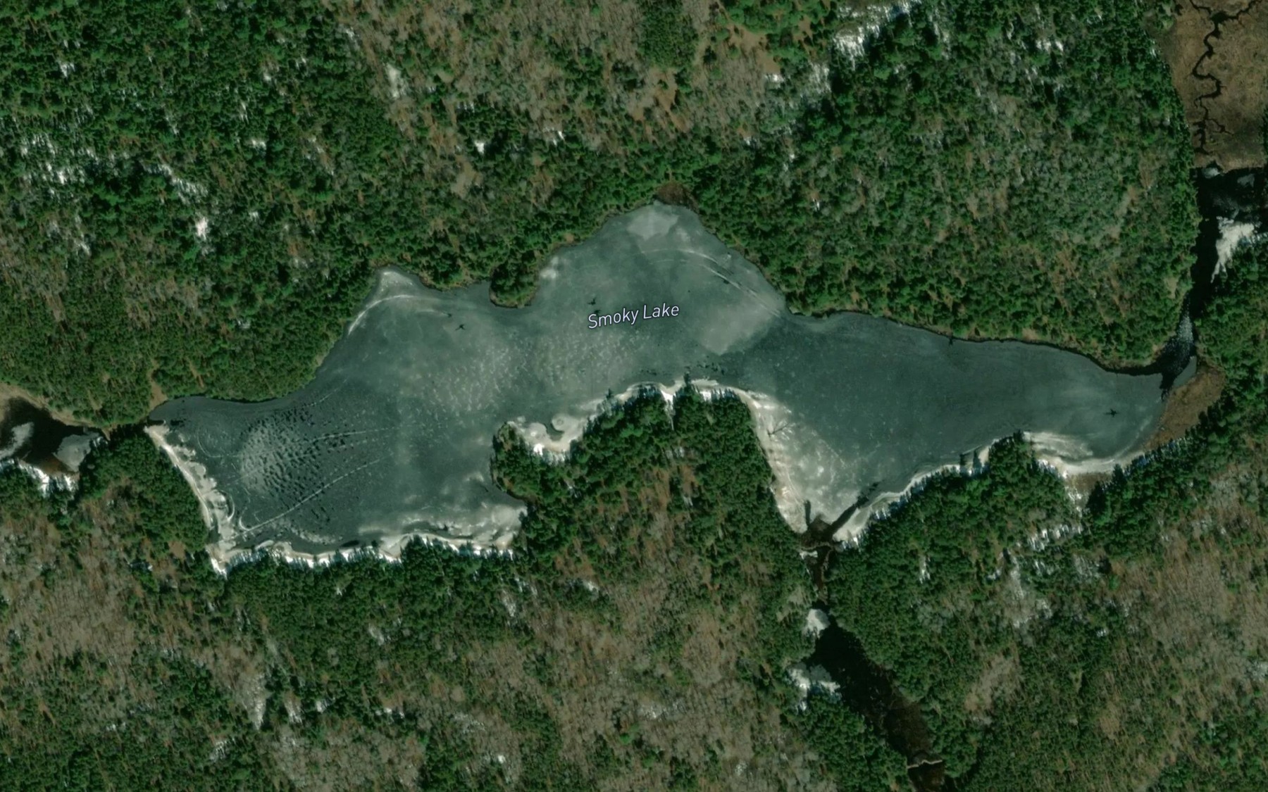 Satellite map of the Smoky Lake