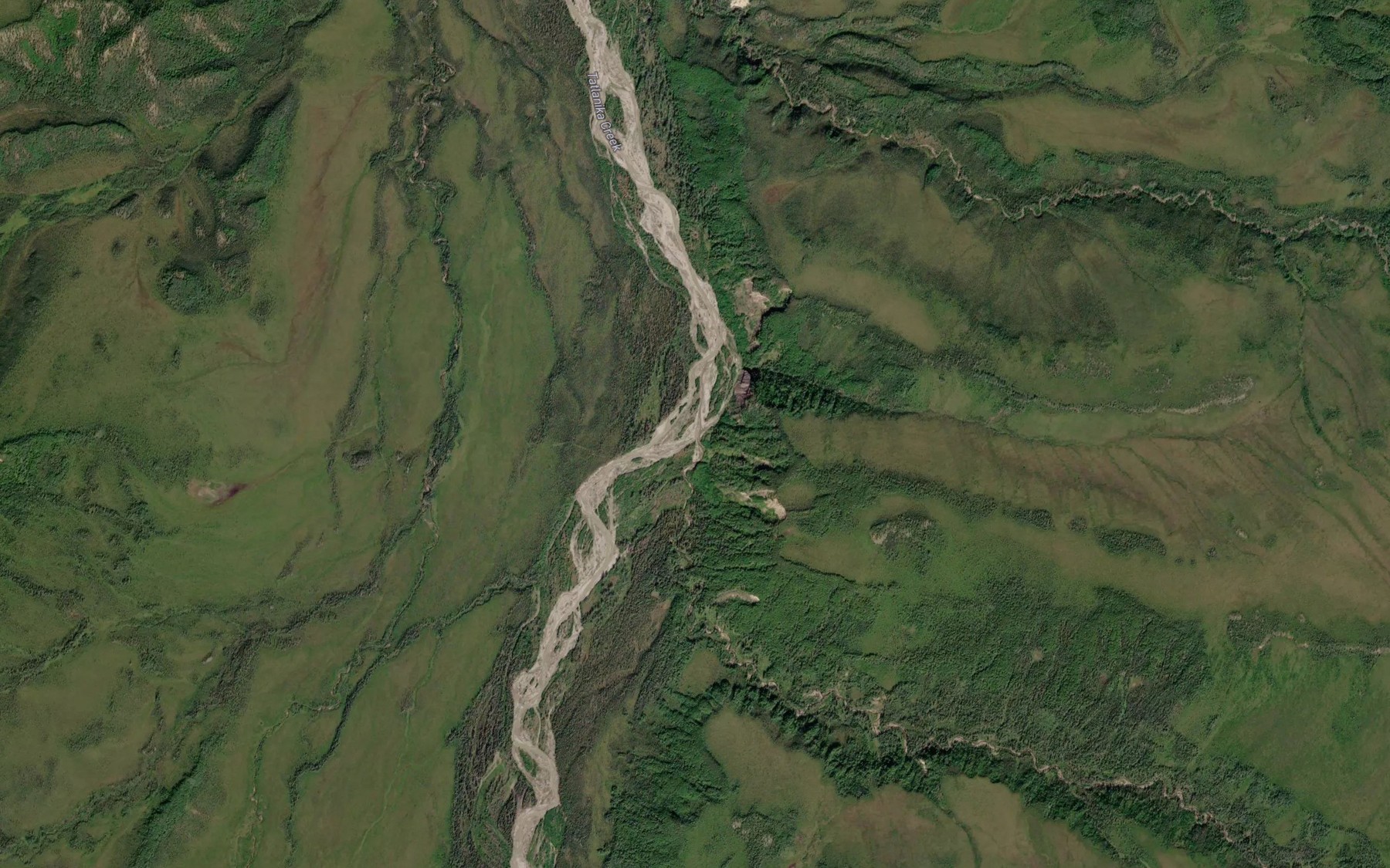 Satellite map of the Roosevelt Creek