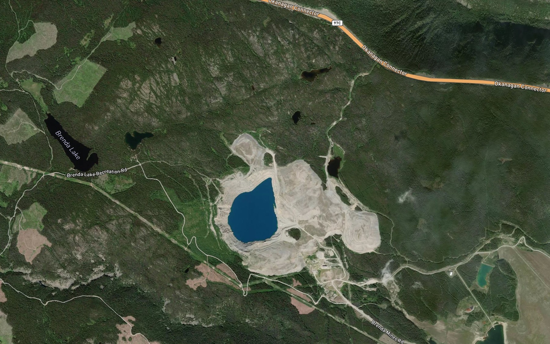 Satellite map of the Allan Creek