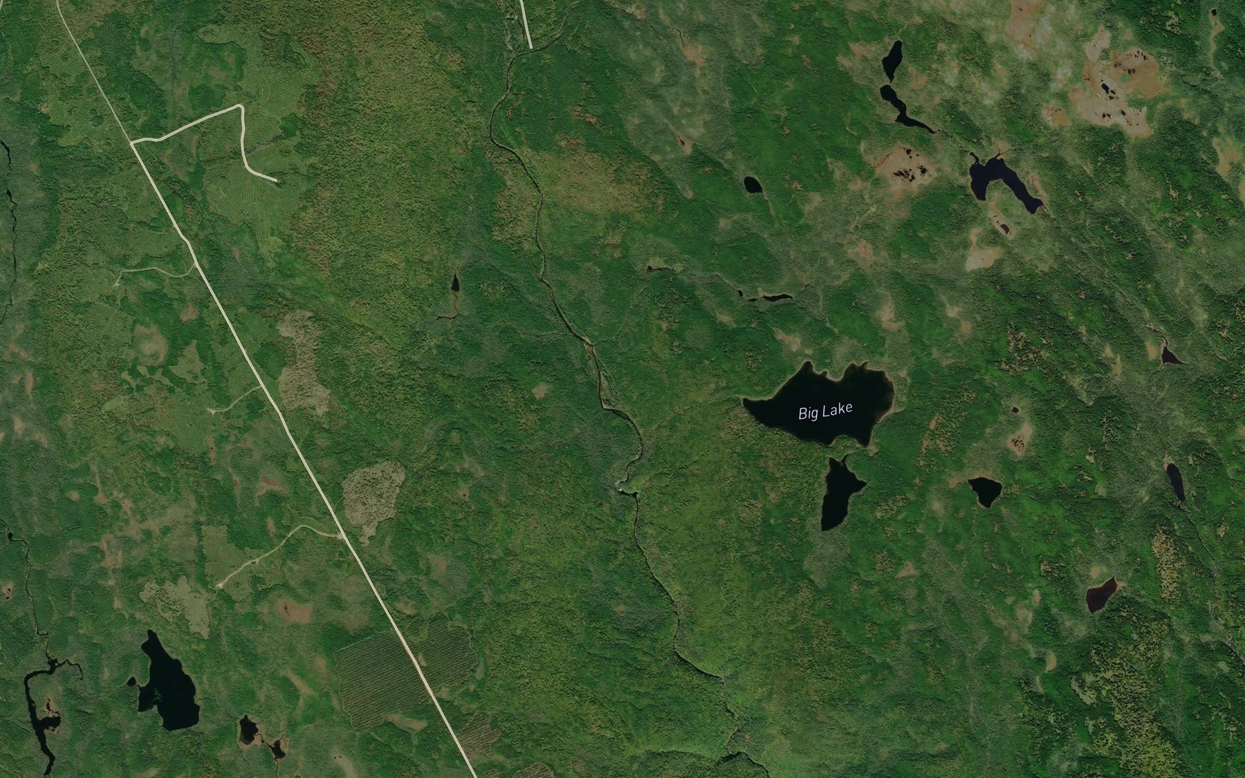 Satellite map of the Crooked Brook