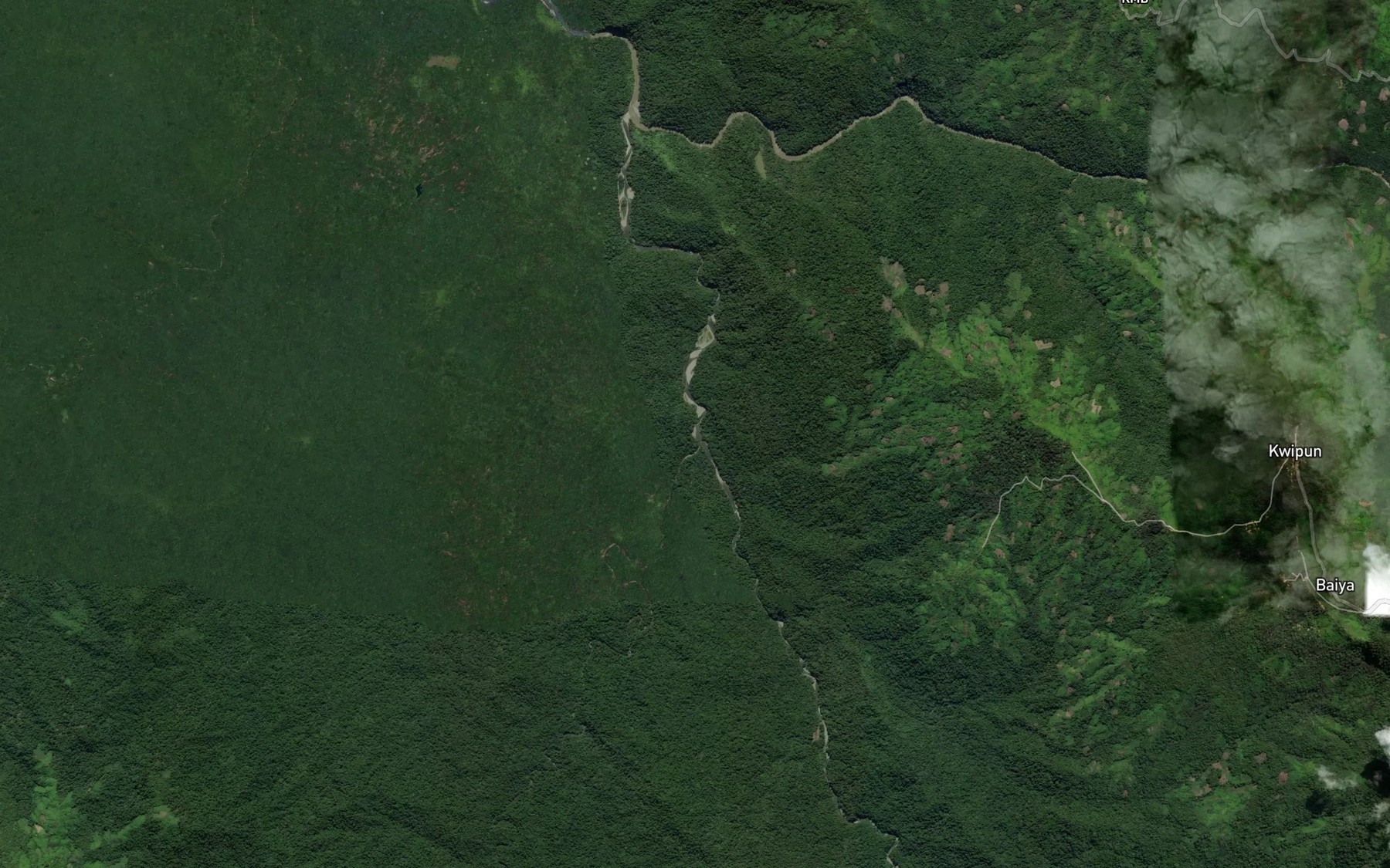 Satellite map of the Tagan River