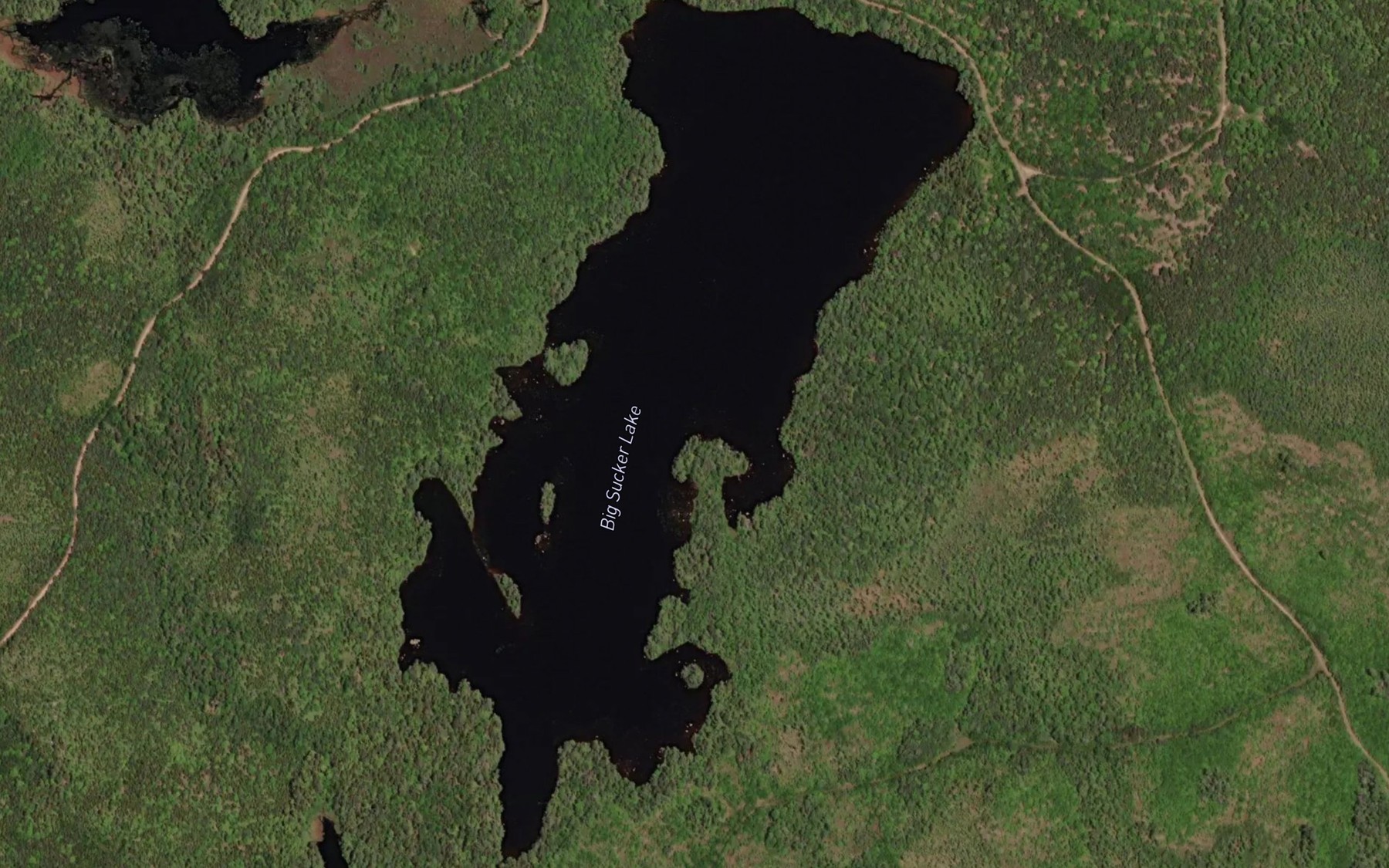 Satellite map of the Big Sucker Lake