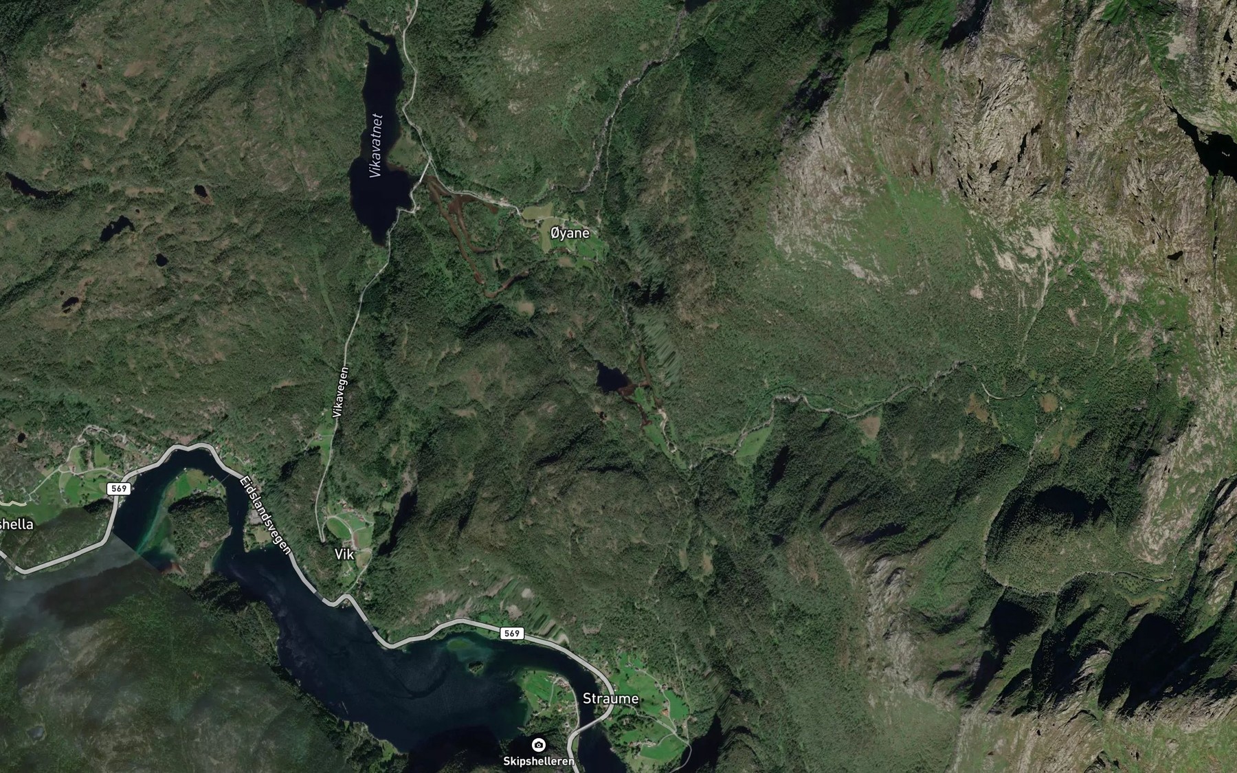 Satellite map of the Djupevatnet
