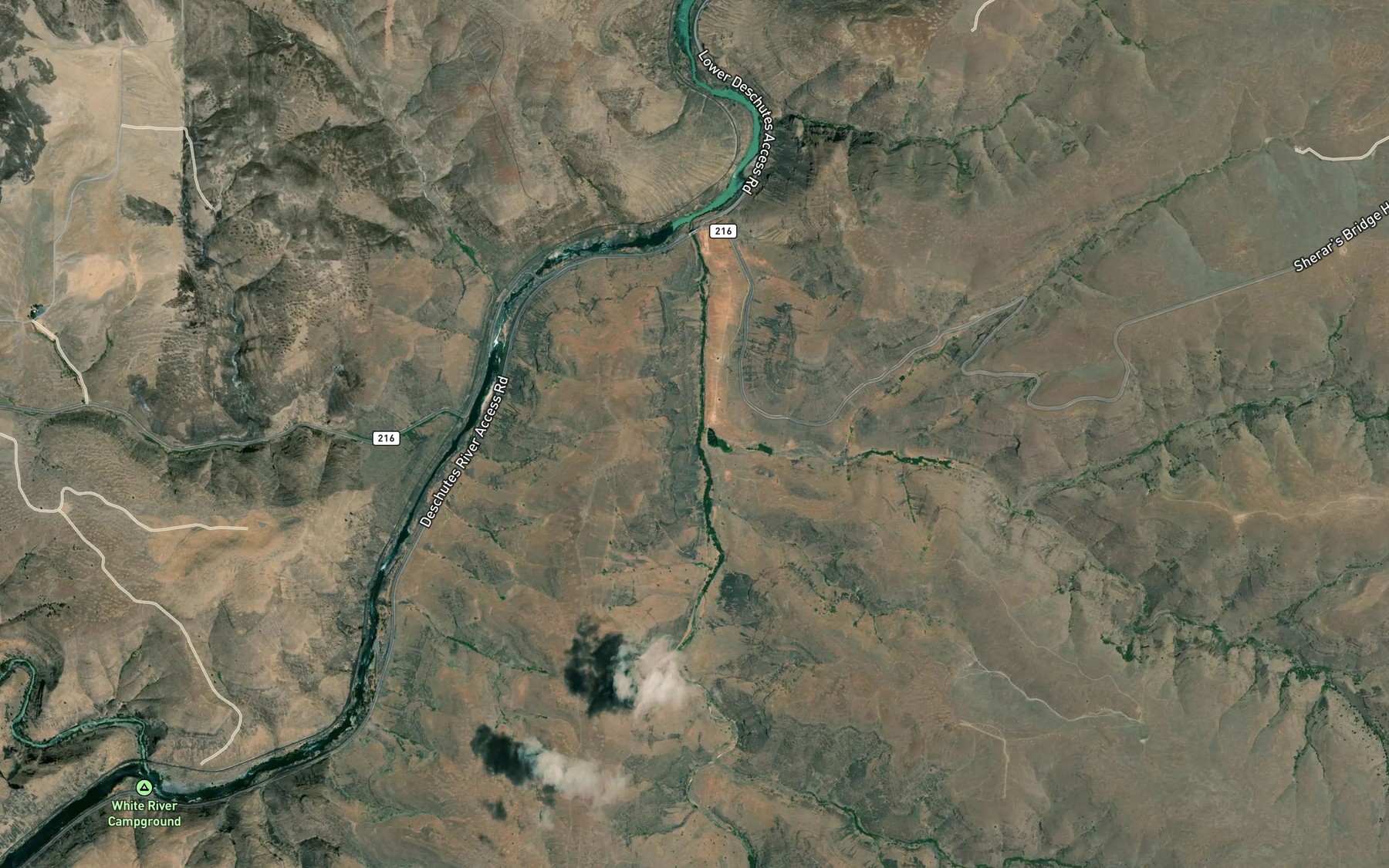 Satellite map of the Kerr Creek