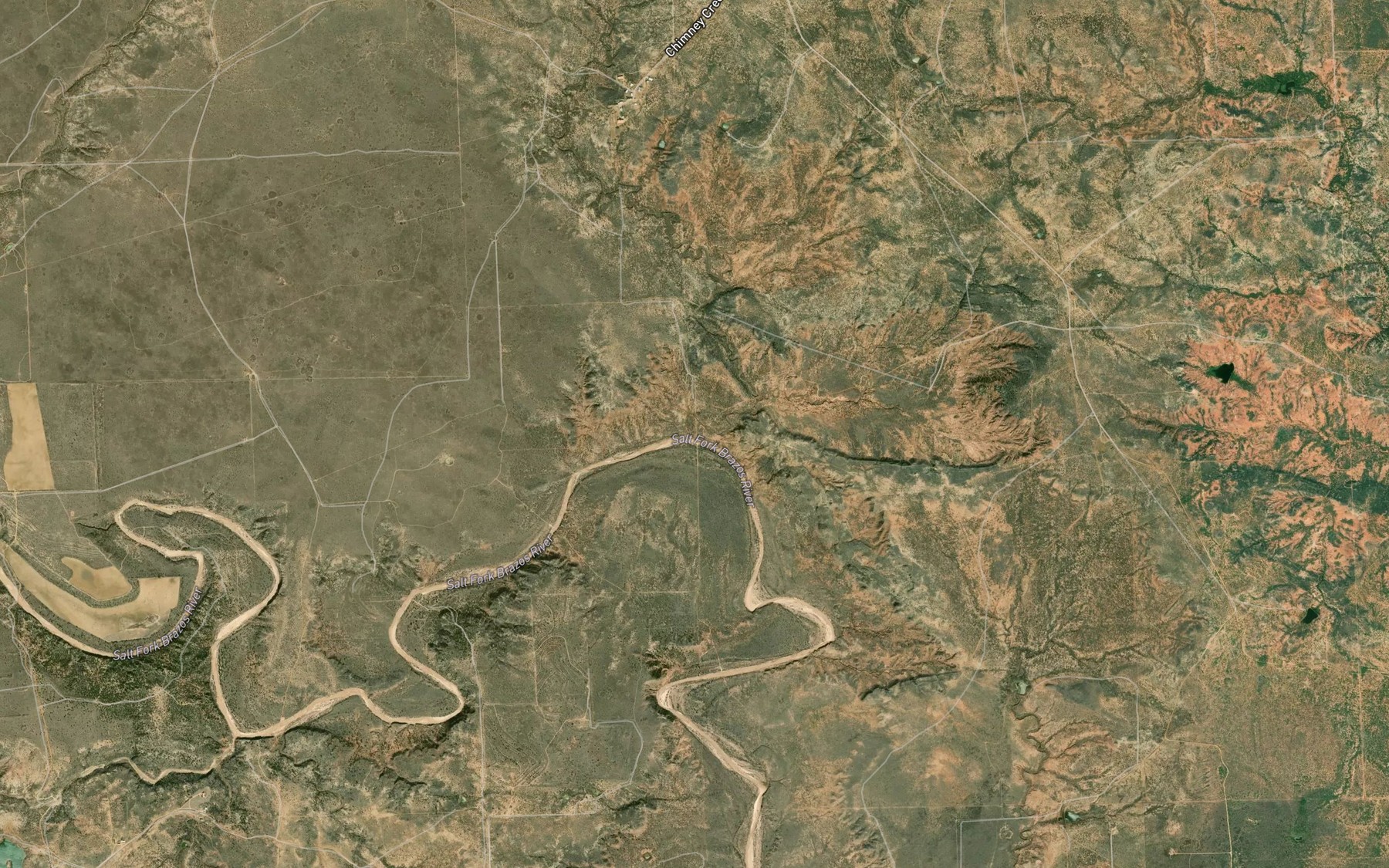 Satellite map of the Chimney Creek