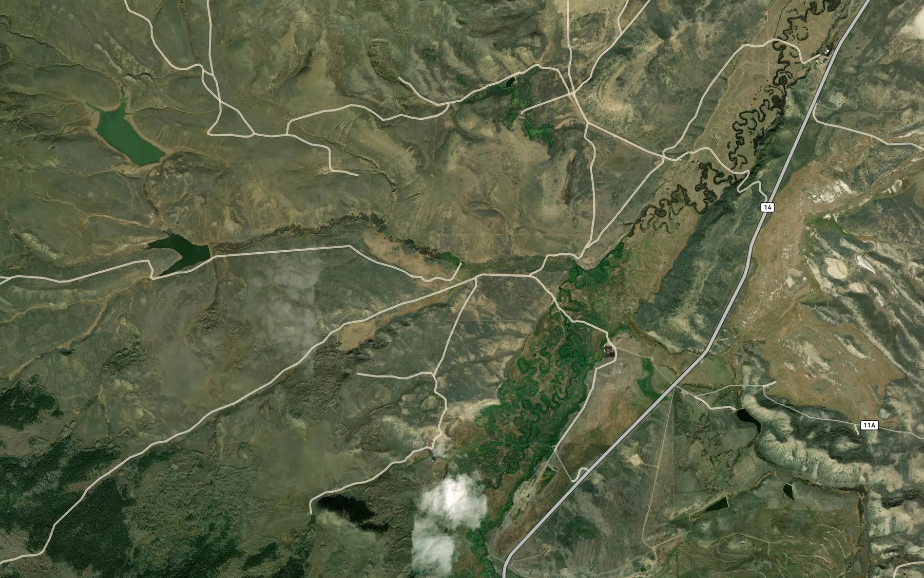 Satellite map of the Martin Ditch