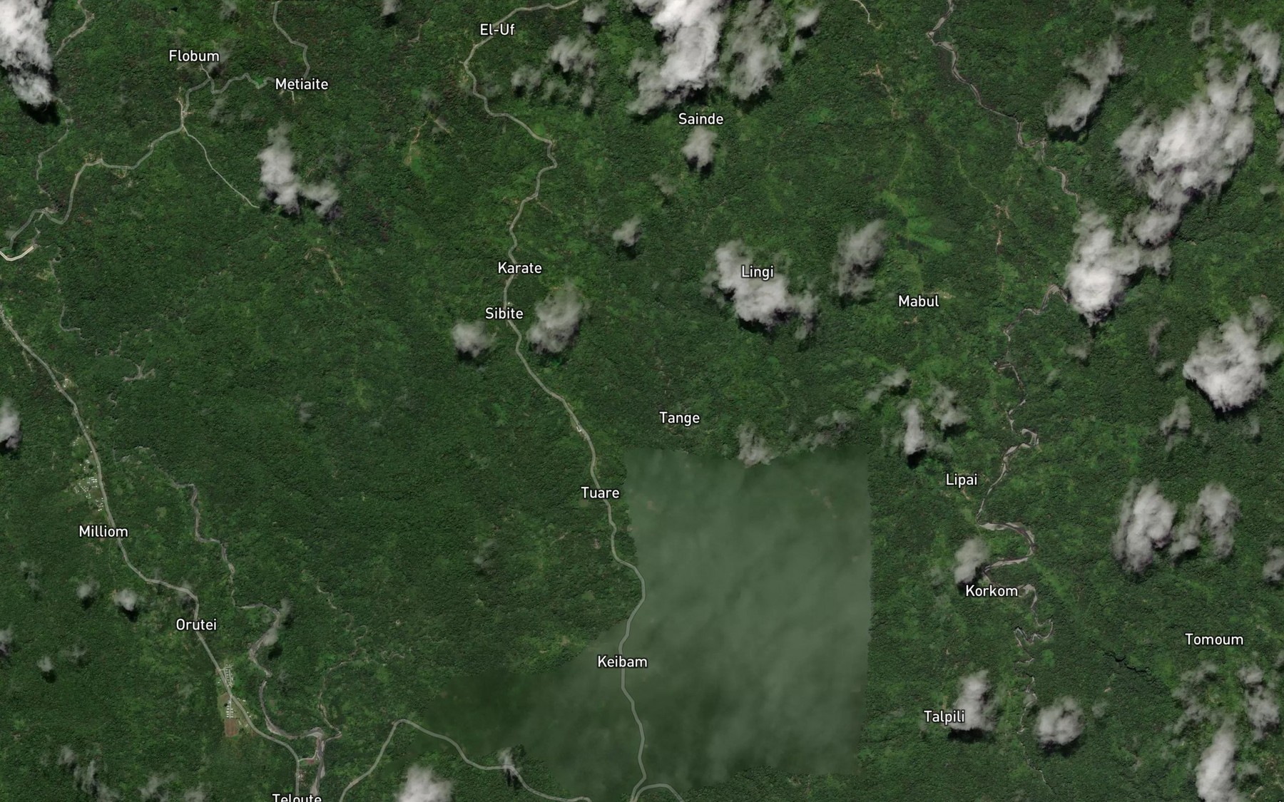Satellite map of the Wungelt Creek
