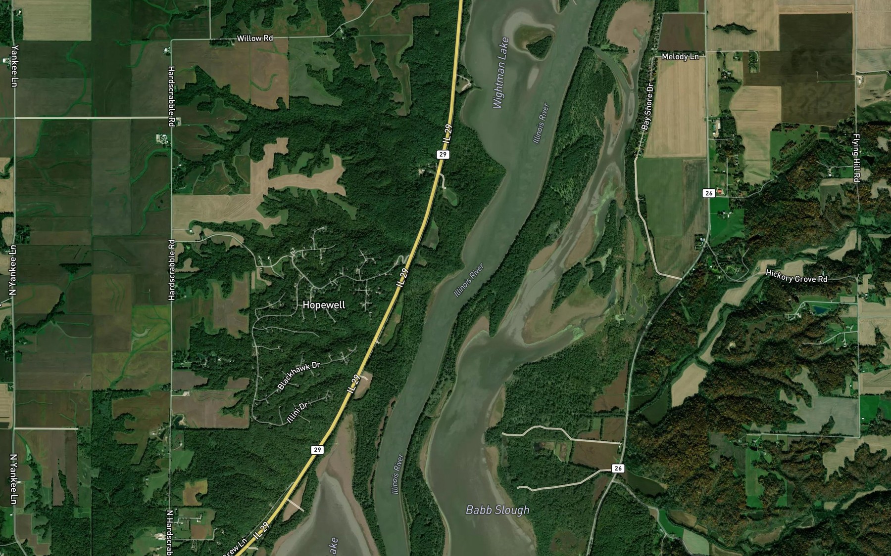 Satellite map of the Cooper Run
