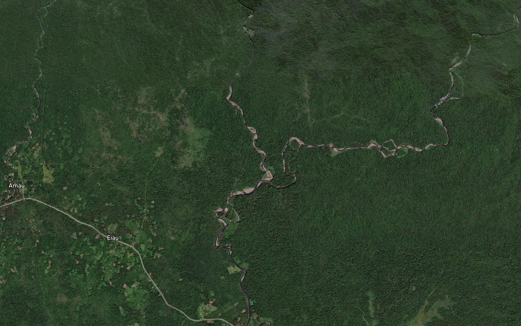 Satellite map of the E'au River