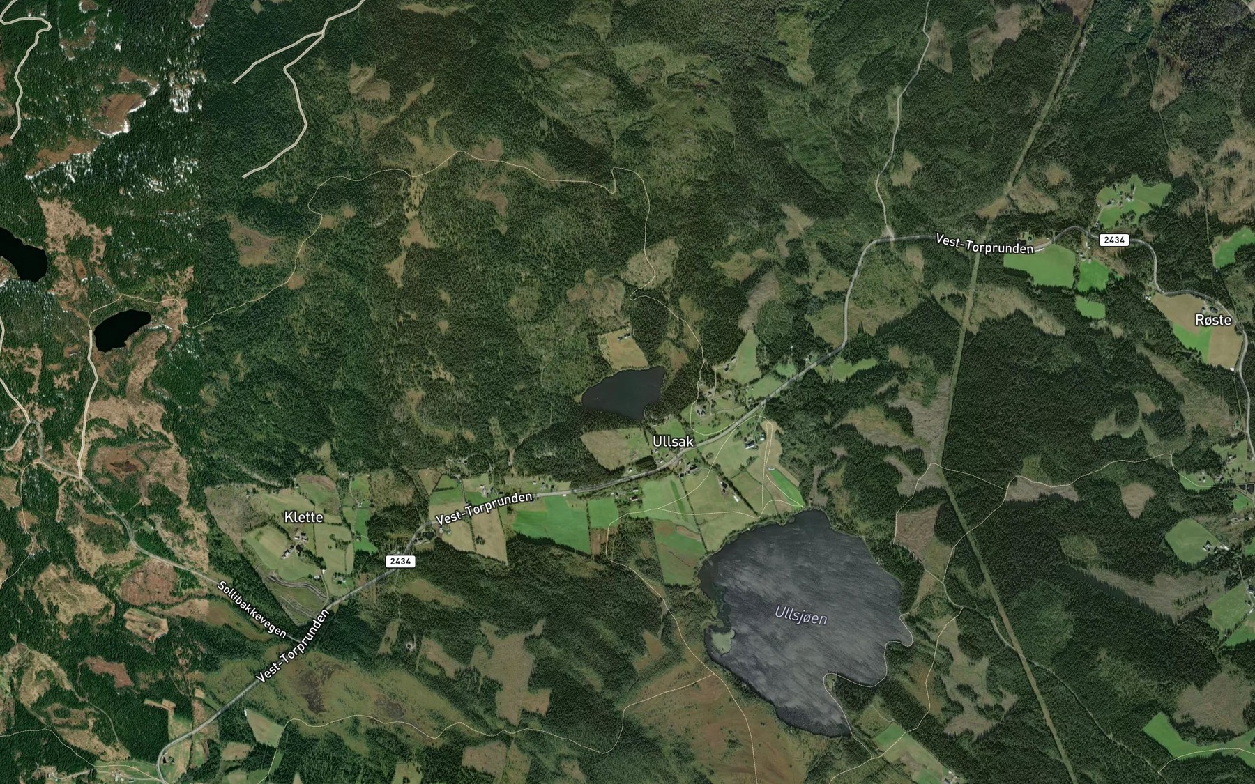 Satellite map of the Veslevatn