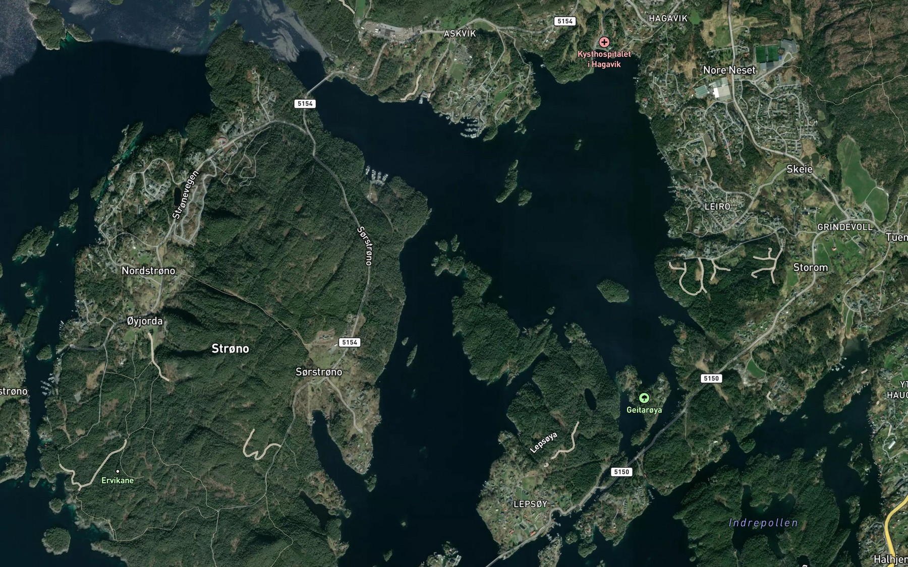 Satellite map of the Hjelthavna